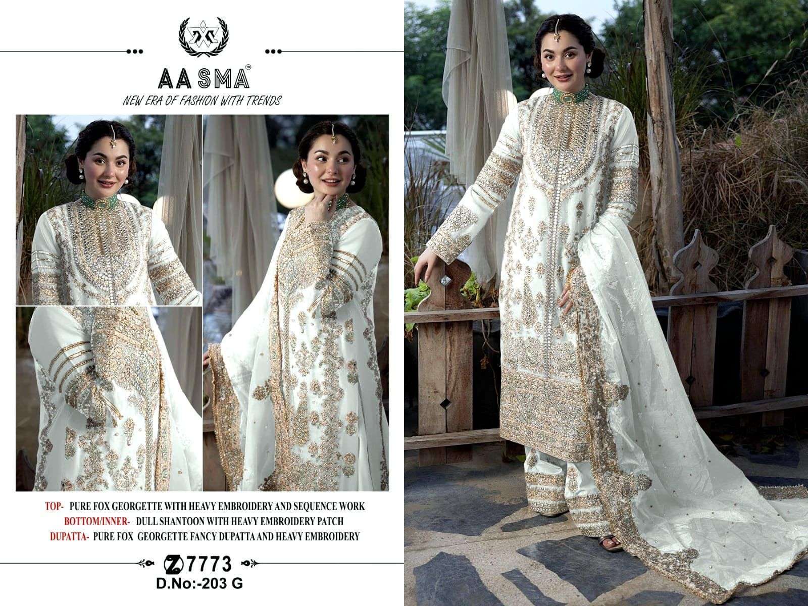 Aasma 203 E To H Hits Pakistani suit with mirror work