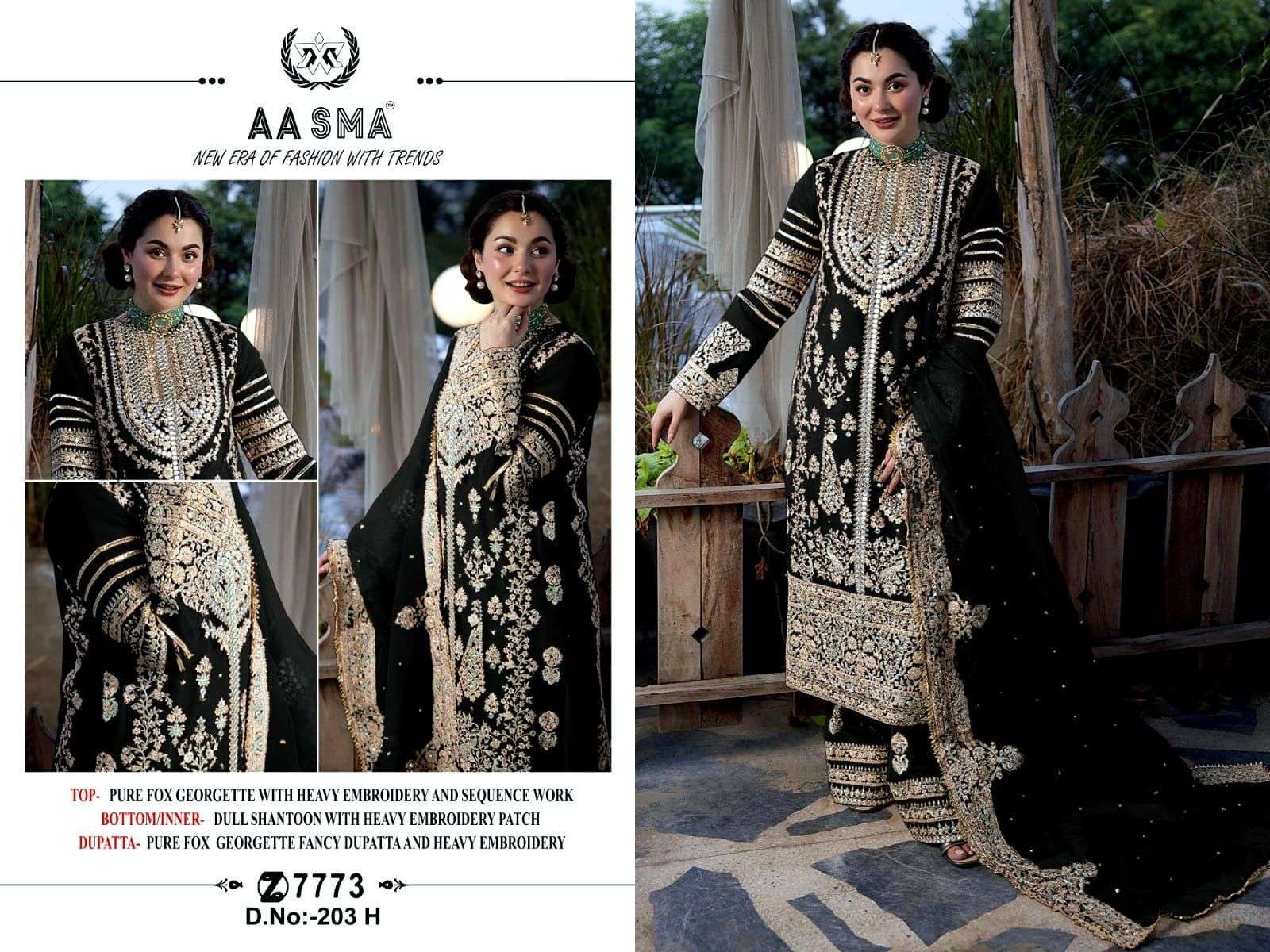 Aasma 203 E To H Hits Pakistani suit with mirror work
