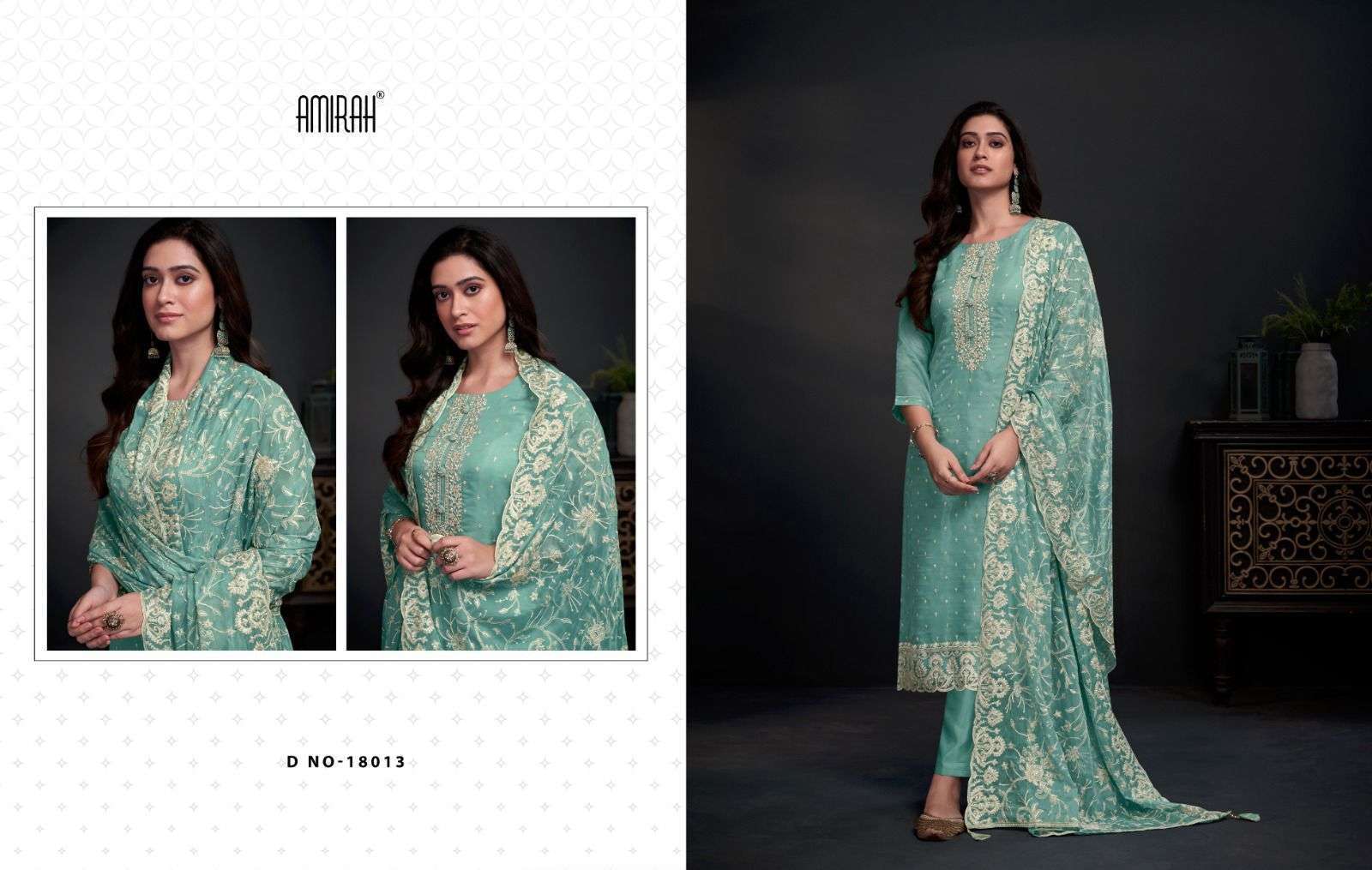 Amirah Ayra Organza Embroidery Wholesale party wear salwar suits