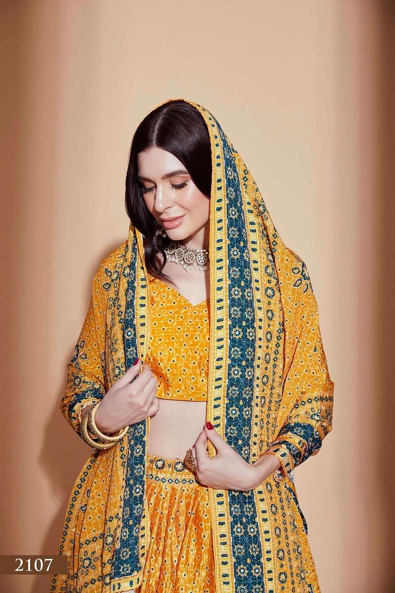 AMORA VOL – 1 MUSTARD CROCHET EMBROIDERED Traditional Lehenga choli wholesale