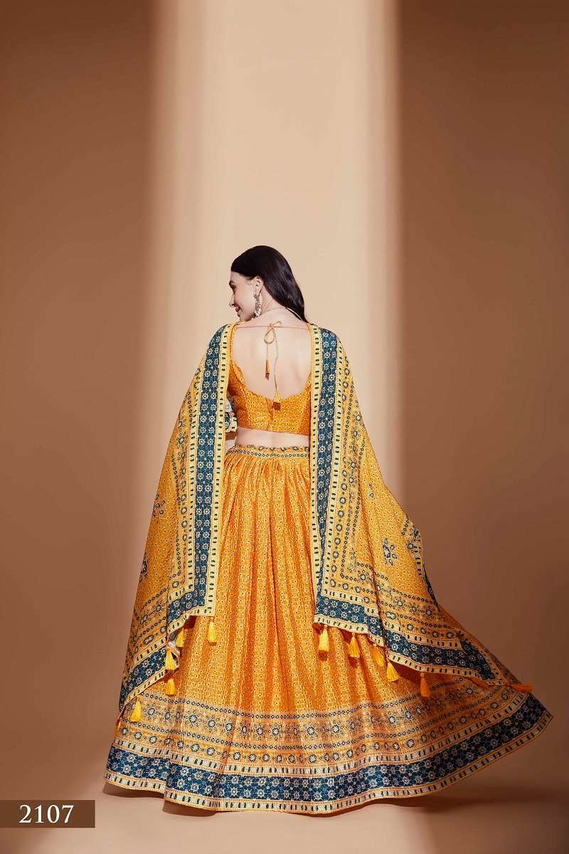 AMORA VOL – 1 MUSTARD CROCHET EMBROIDERED Traditional Lehenga choli wholesale