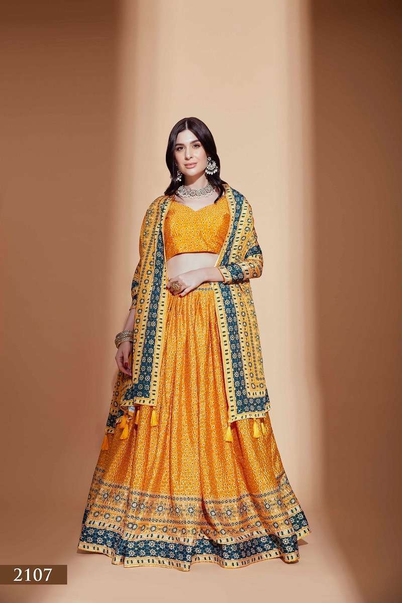 AMORA VOL – 1 MUSTARD CROCHET EMBROIDERED Traditional Lehenga choli wholesale