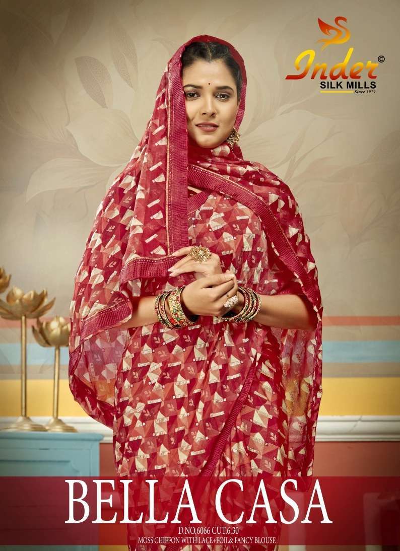 BELLA CASA 6066 INDER SILK MILLS Wholesale sarees in Gujarat