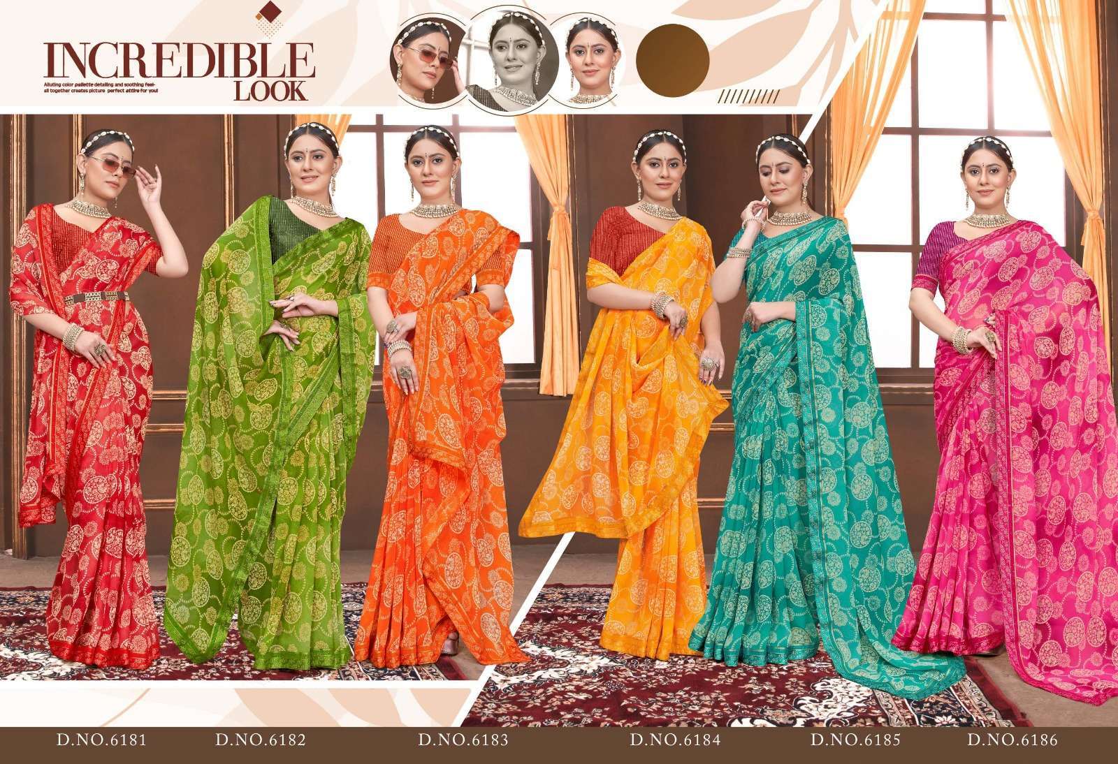 BHUJIYA 6181 INDER SILK MILLS Georgette saree manufacturers