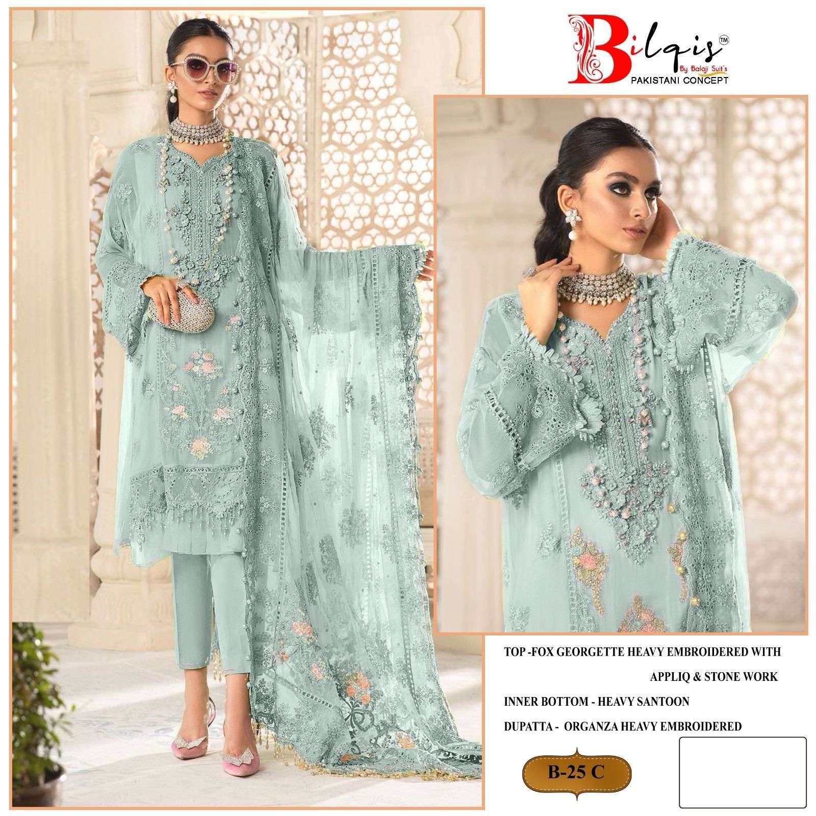 Bilqis B 25 A TO D Georgette Wholesale salwar suits in Surat