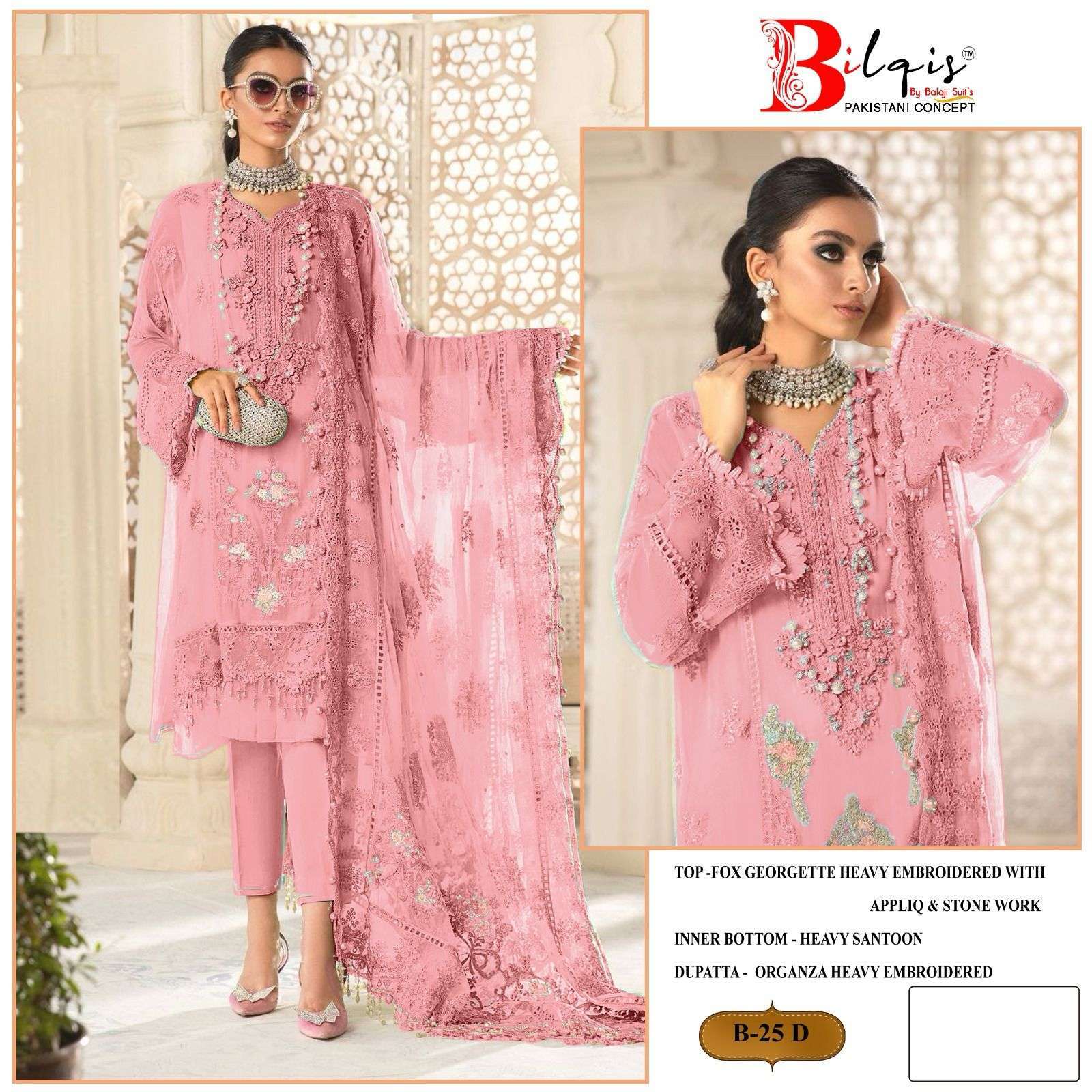 Bilqis B 25 A TO D Georgette Wholesale salwar suits in Surat