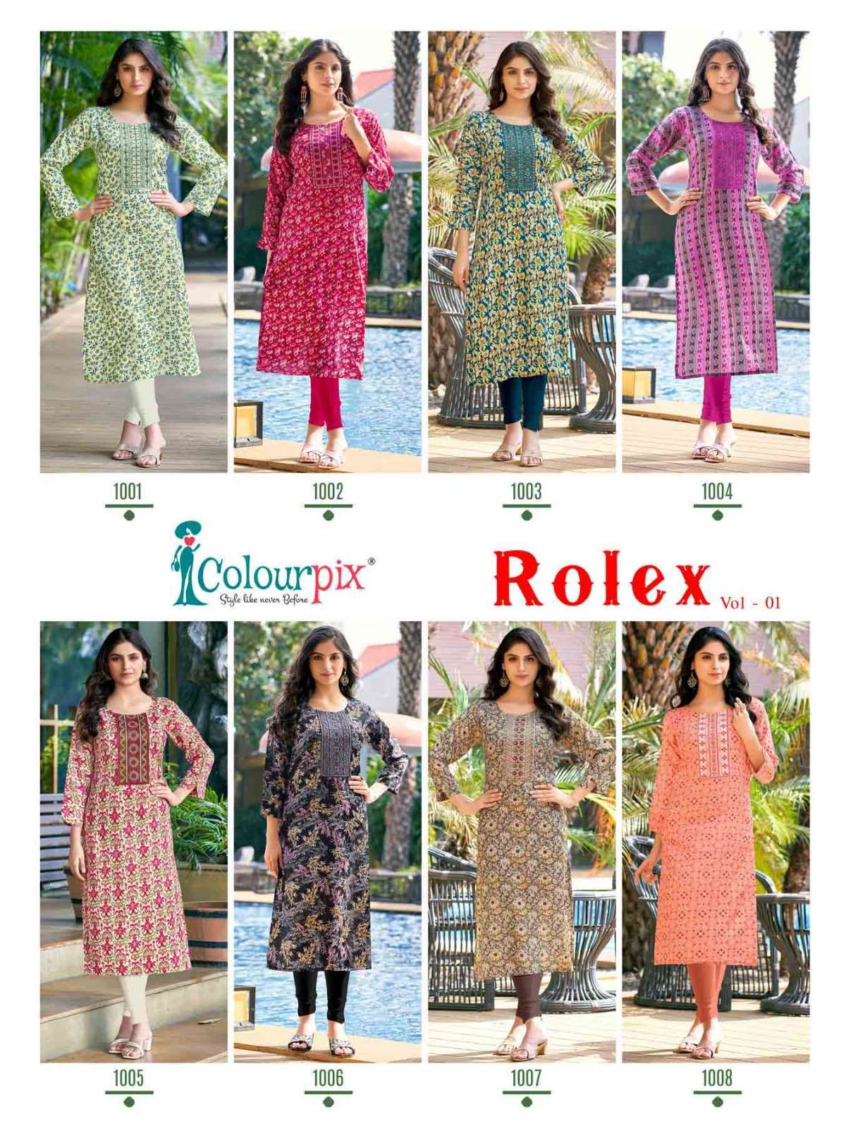 COLOURPIX Rolex Vol.1 Wholesale Kurtis manufacturers