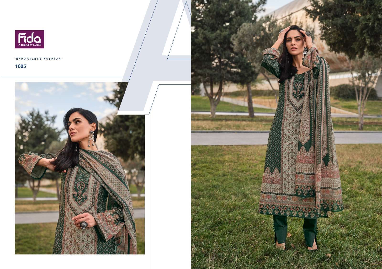 Fida Haya Digital Printed Cotton Designer dress materials wholesale