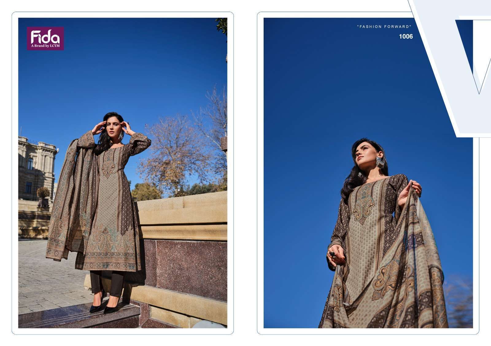 Fida Haya Digital Printed Cotton Designer dress materials wholesale