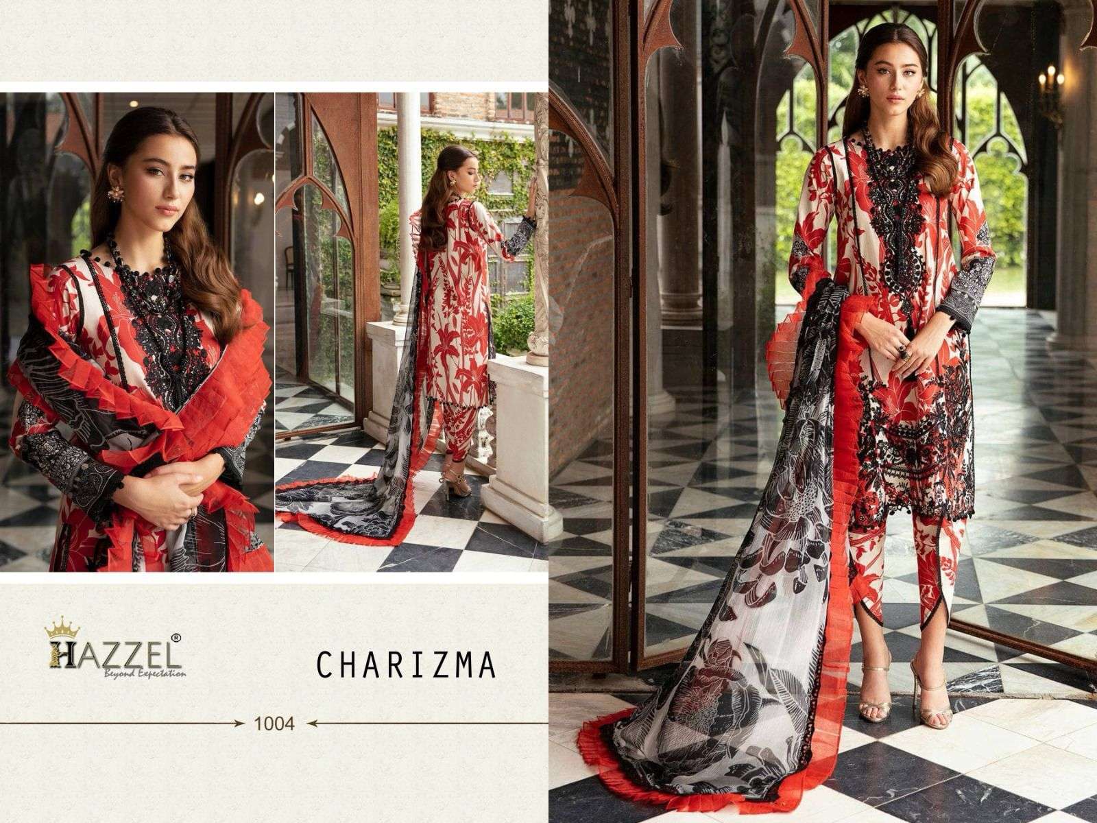 Hazzel Charizma Chiffon Dupatta Party wear salwar suits wholesale