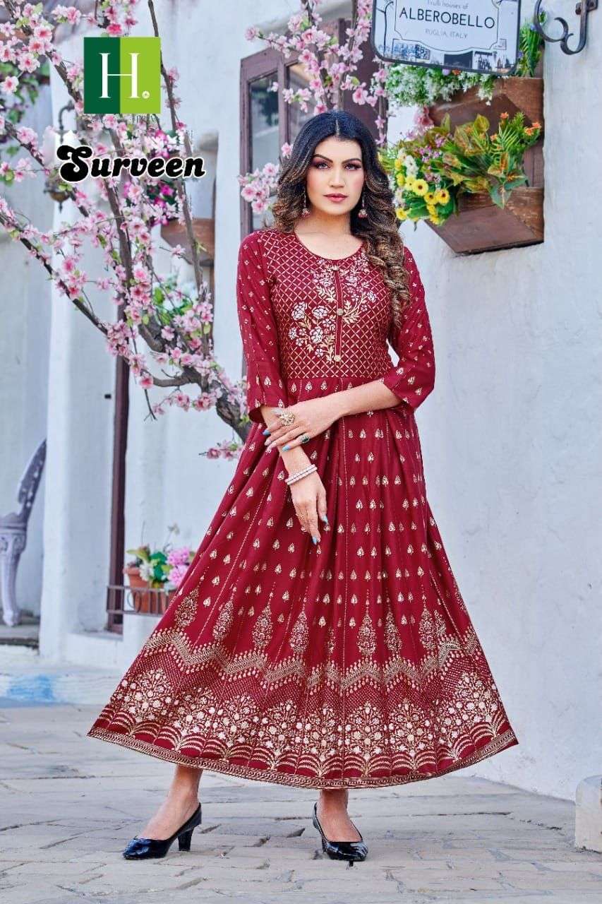 HIRWA Golden Surveen Vol.2 Kurtis at wholesale price in Ahmedabad