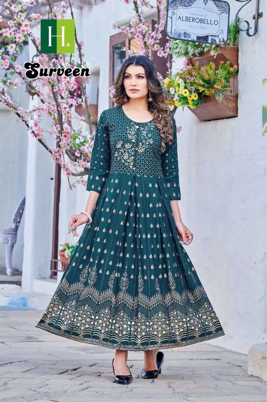 HIRWA Golden Surveen Vol.2 Kurtis at wholesale price in Ahmedabad