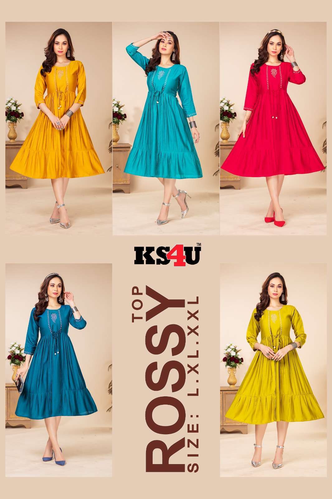 Ks4u ROSSY GHERA TOP Kurti suppliers in Surat