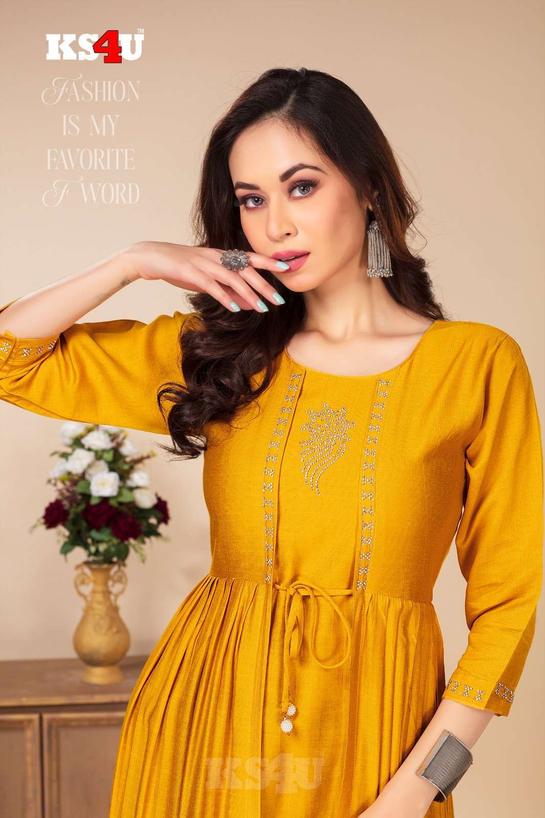 Ks4u ROSSY GHERA TOP Kurti suppliers in Surat
