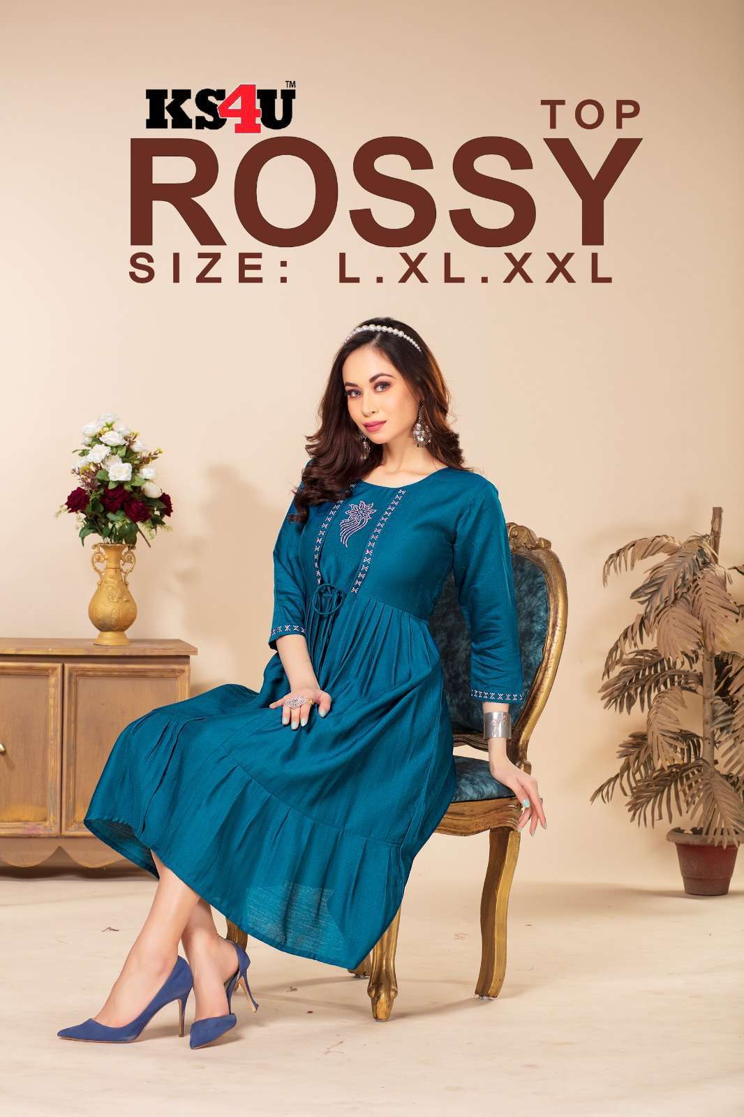 Ks4u ROSSY GHERA TOP Kurti suppliers in Surat