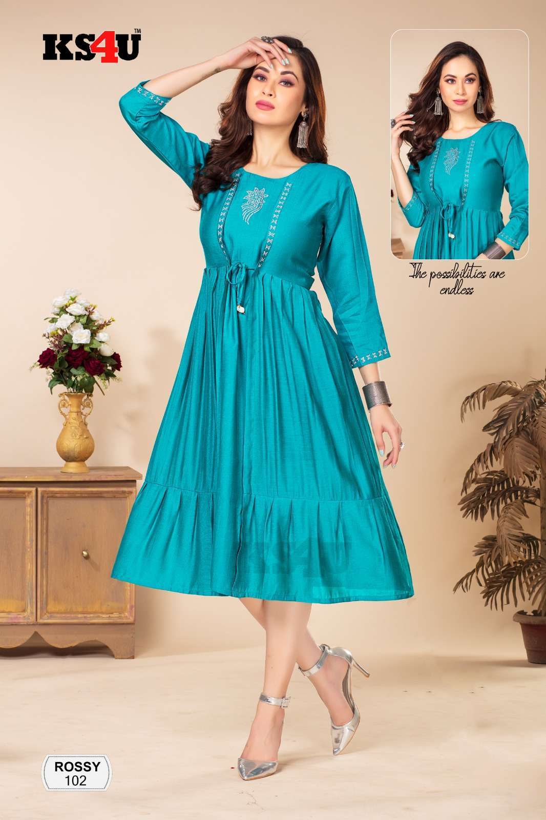 Ks4u ROSSY GHERA TOP Kurti suppliers in Surat