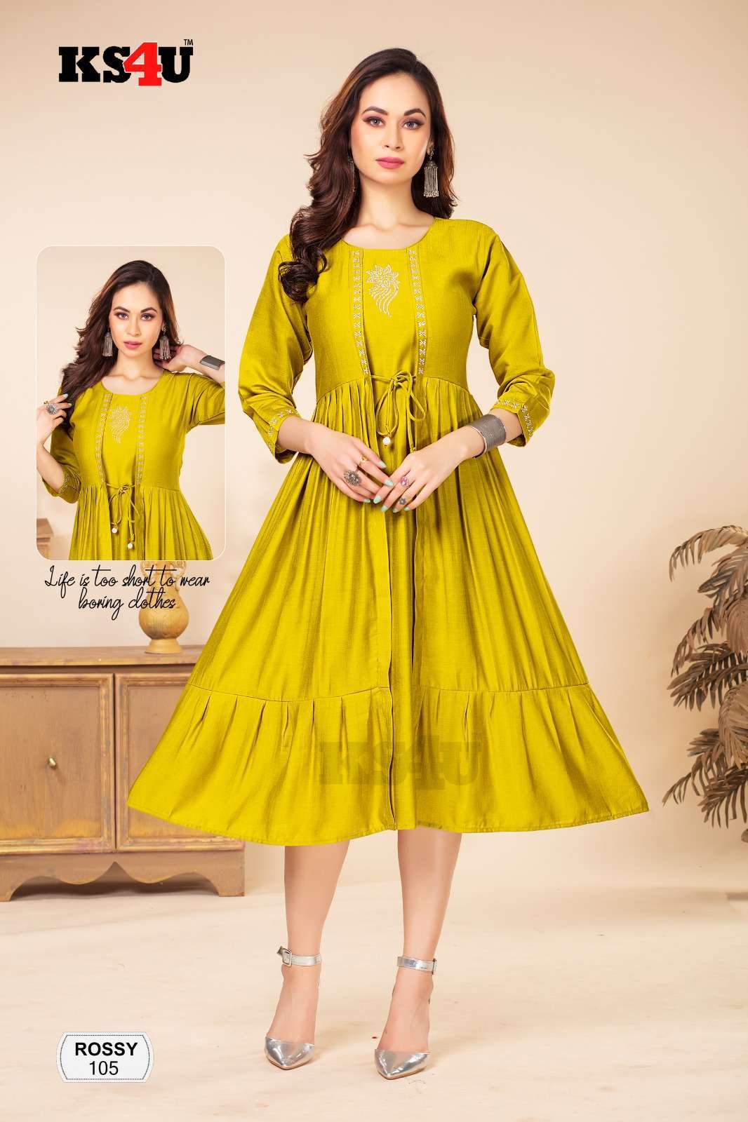 Ks4u ROSSY GHERA TOP Kurti suppliers in Surat