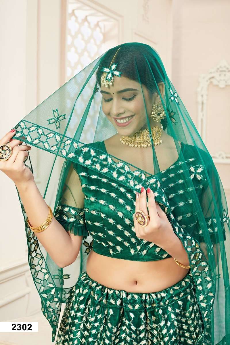 LIHAAZ VOL – 01 GREEN WEDDING Bridal lehenga choli
