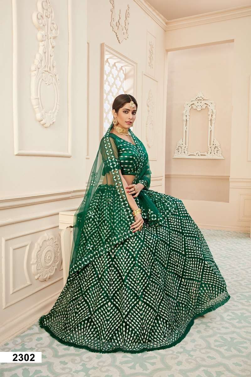 LIHAAZ VOL – 01 GREEN WEDDING Bridal lehenga choli