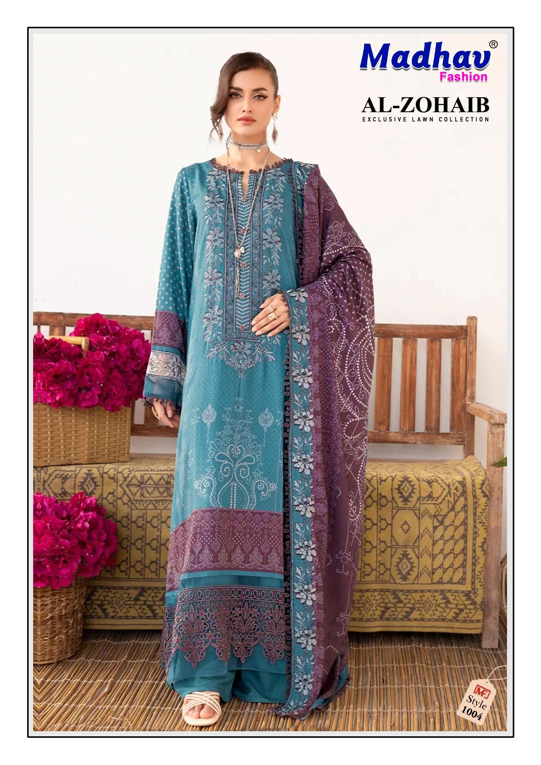 Madhav Al Zohaib Vol 1 Lawn Cotton  Designer dress materials in Surat