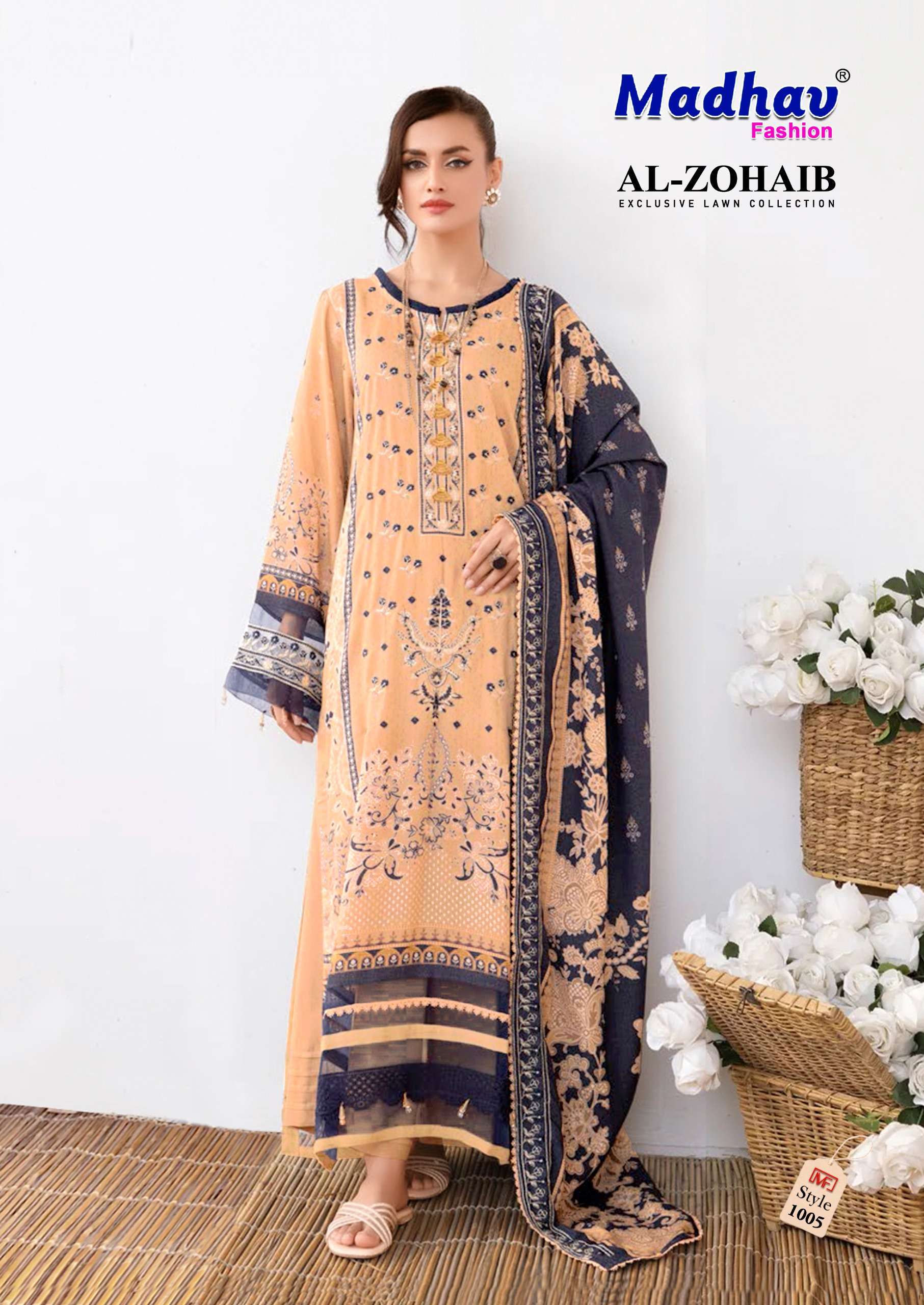 Madhav Al Zohaib Vol 1 Lawn Cotton  Designer dress materials in Surat
