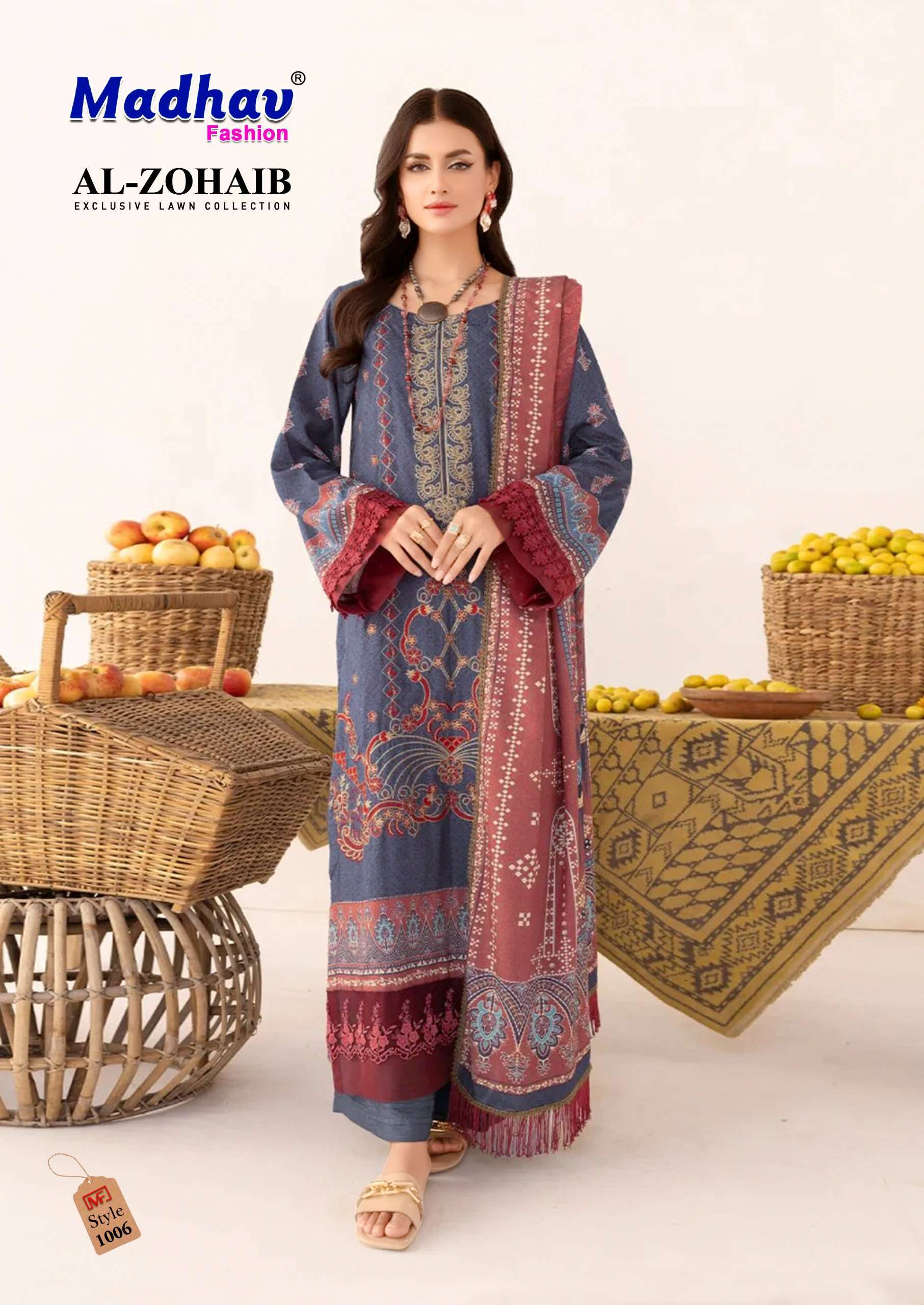Madhav Al Zohaib Vol 1 Lawn Cotton  Designer dress materials in Surat
