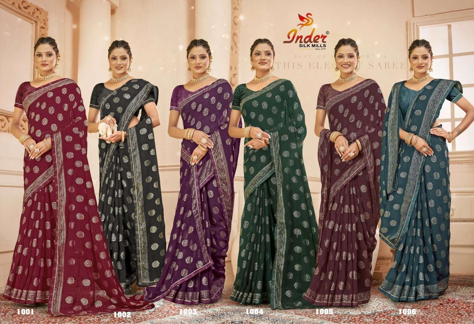 MASALA PAPAD 6506 INDER SILK MILLS Printed saree manufacturers