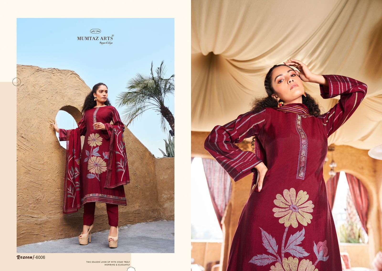 Mumtaz Rozeen Viscose Designer Wholesale Indian suits