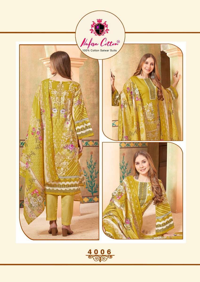 Nafisa Esra Vol 4 Karachi Suits Cotton Ladies Dress Materials for Resale