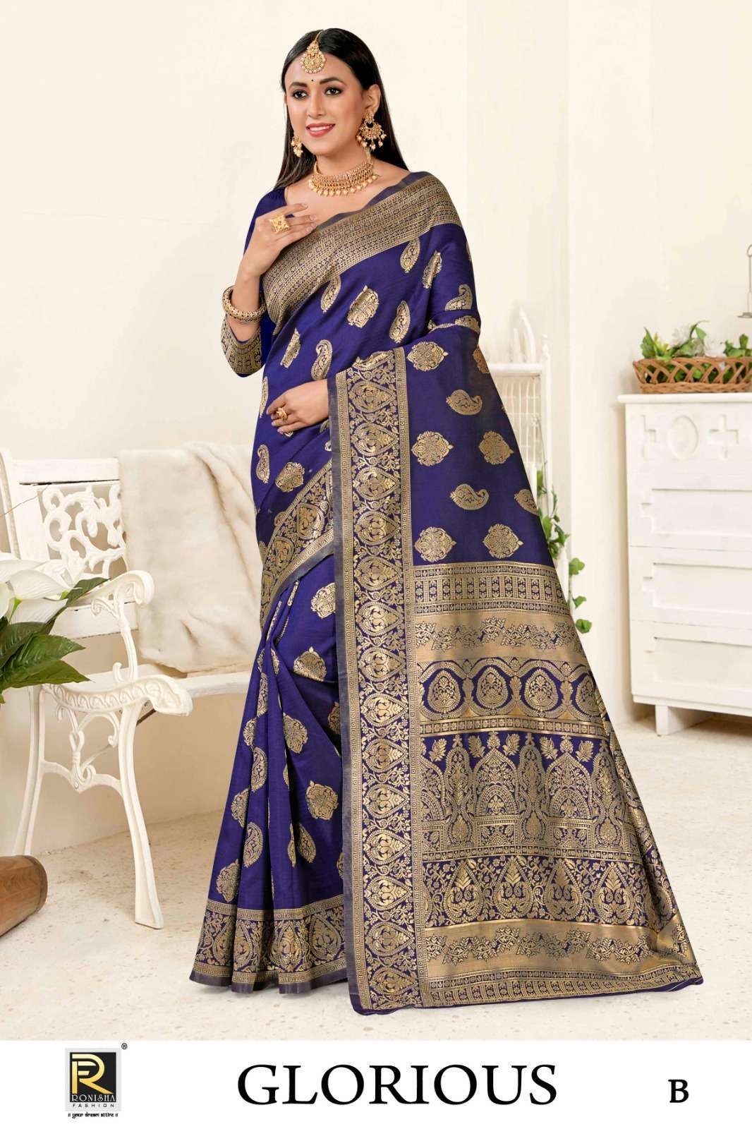 Ronisha Glorious Banarasi Silk saree manufacturers in Gujarat