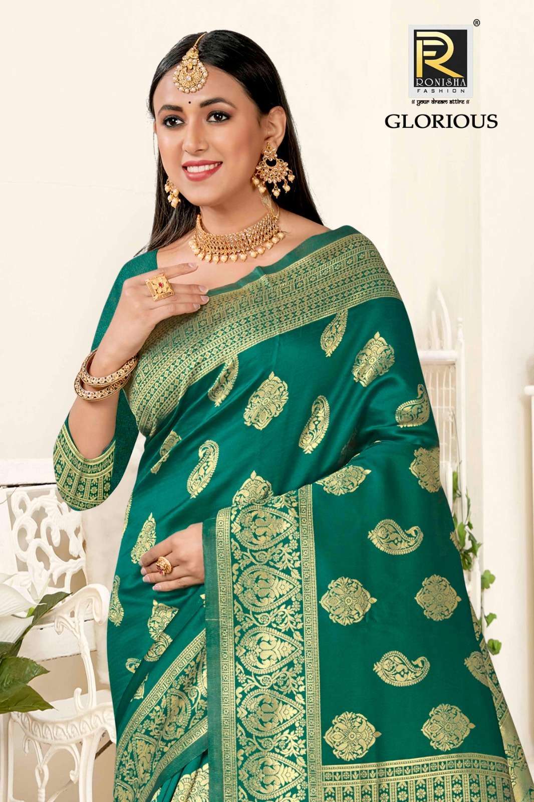 Ronisha Glorious Banarasi Silk saree manufacturers in Gujarat