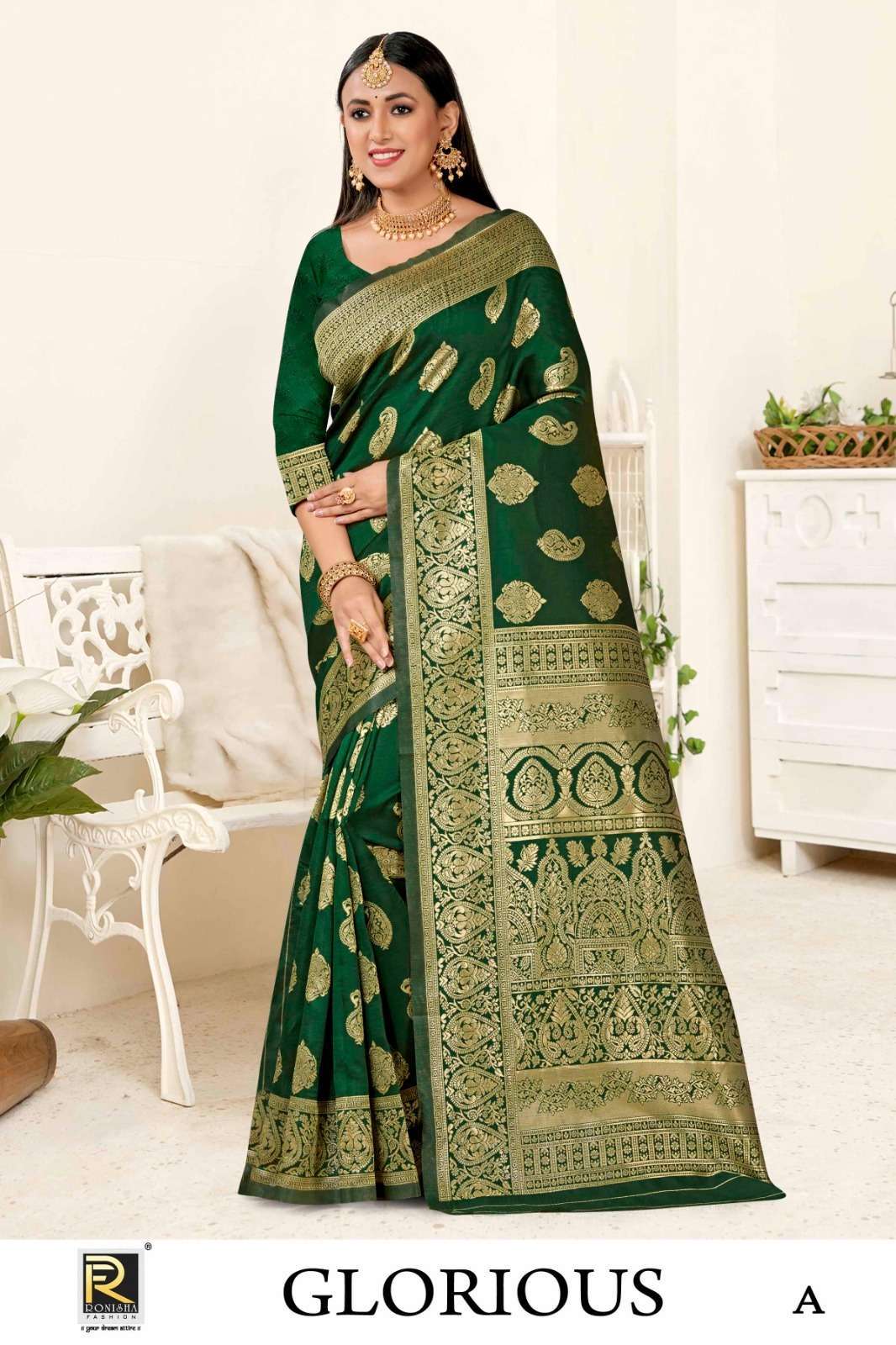Ronisha Glorious Banarasi Silk saree manufacturers in Gujarat