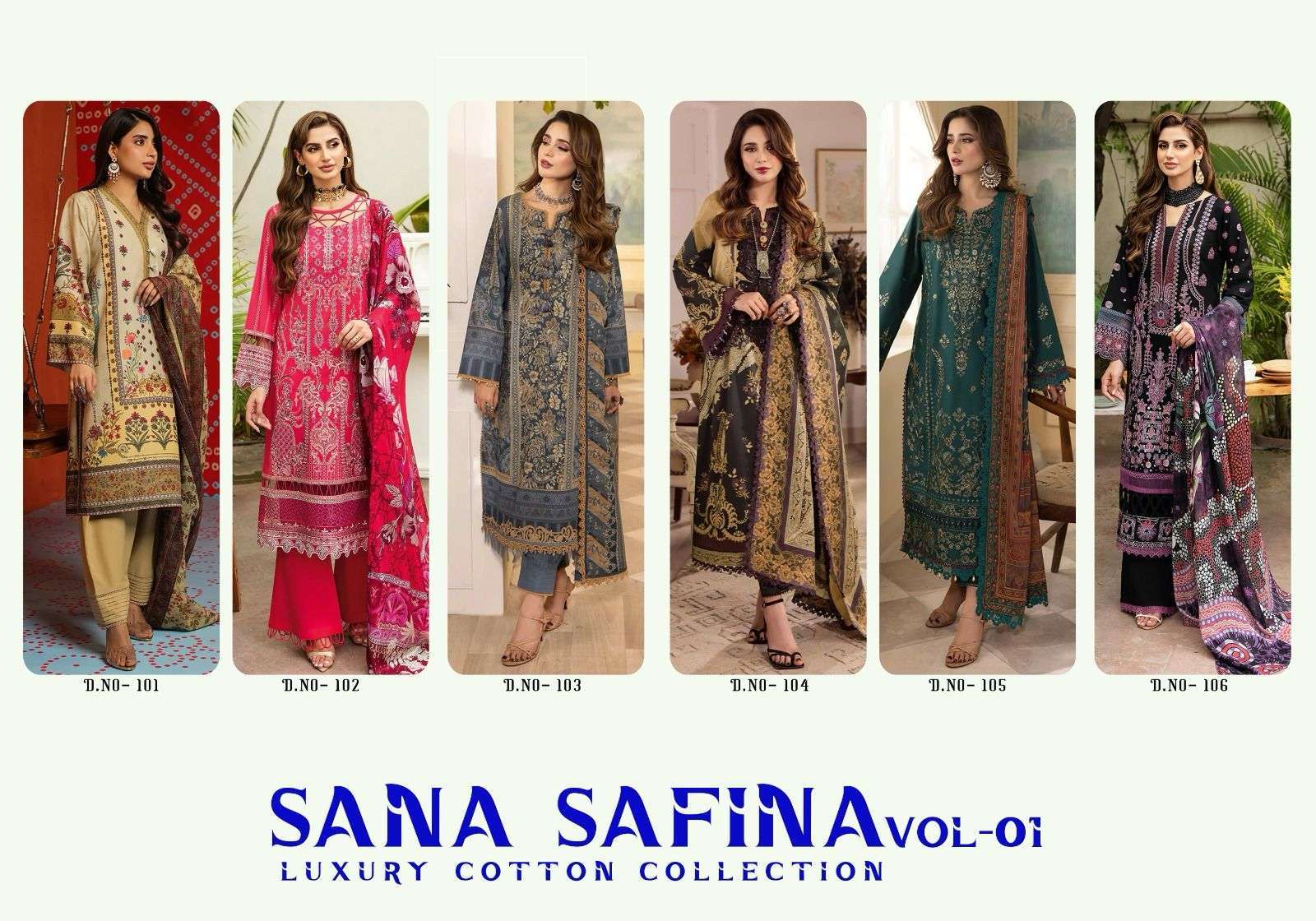 Sana Safina Vol 1 Luxury Cotton Karachi Wholesale dress material suppliers