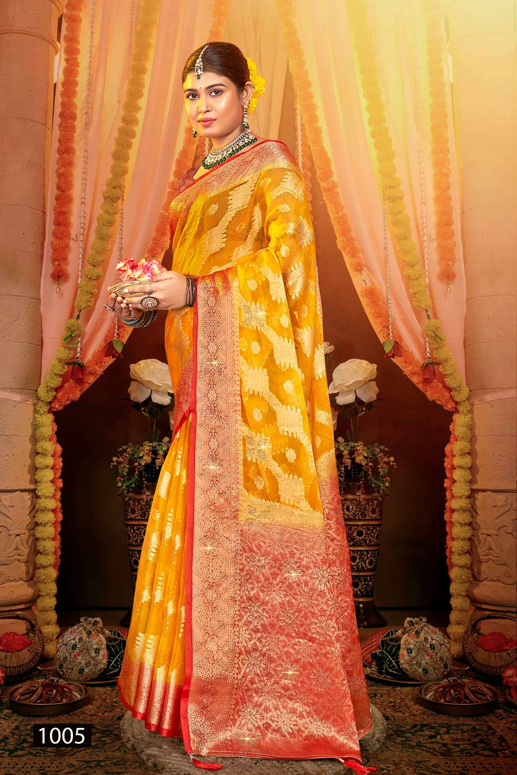 Saroj Anuradha Vol.1 Soft Organza With Heavy Swaroski  Online saree market in Ahmedabad