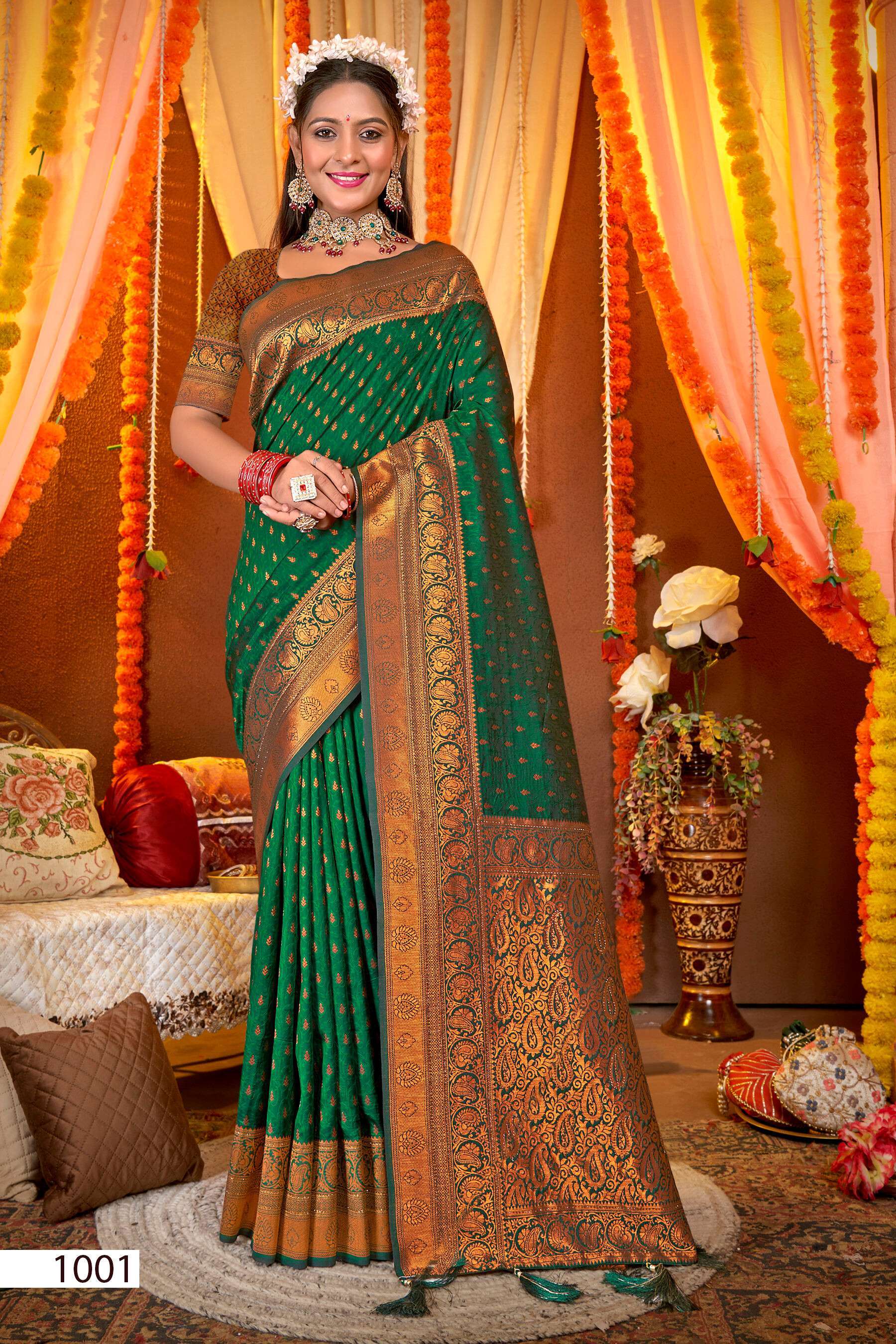 Saroj Gulaabi Vol.1 50*600 Silk With Heavy Swarovski Work Saree export market in Ahmedabad