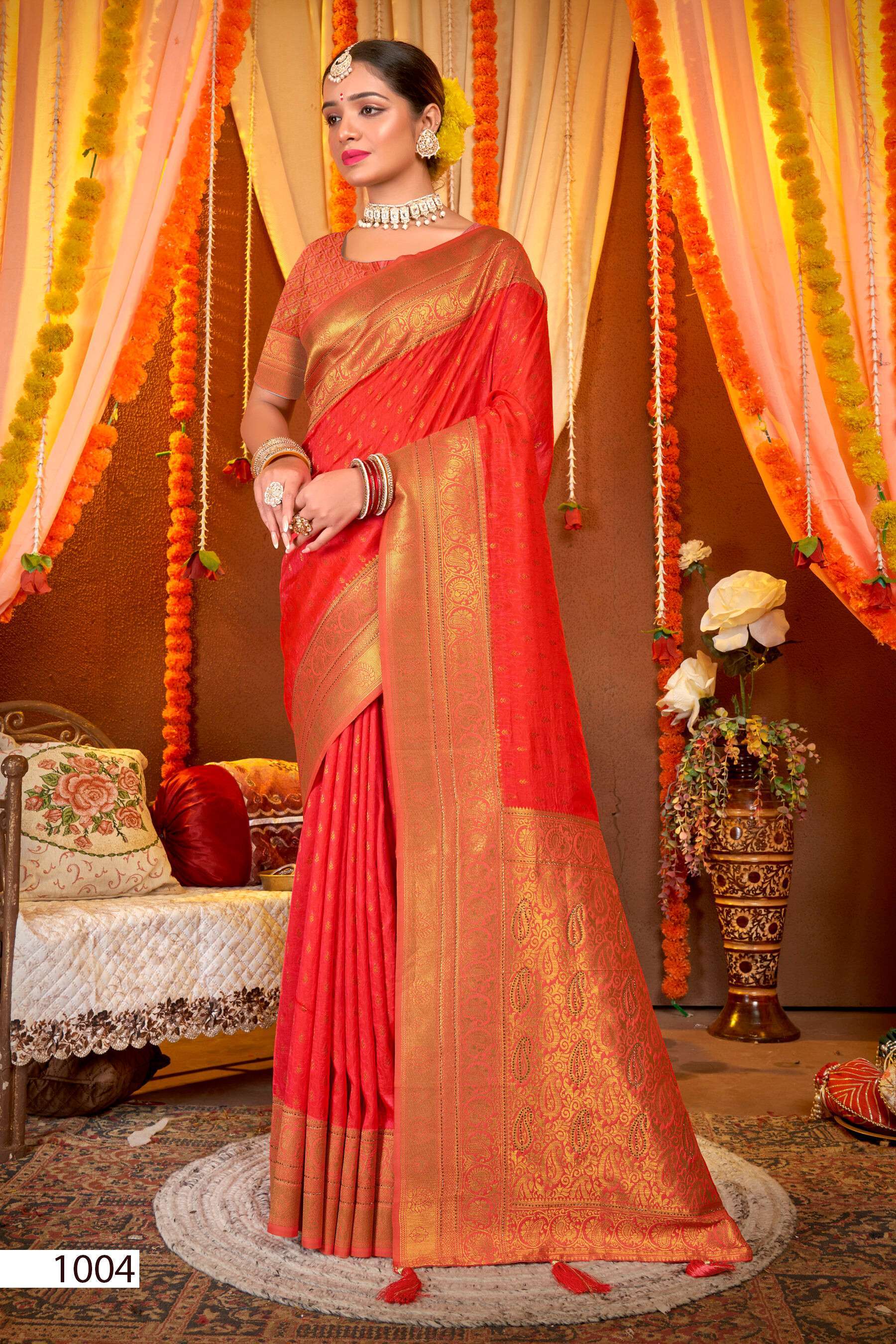Saroj Gulaabi Vol.1 50*600 Silk With Heavy Swarovski Work Saree export market in Ahmedabad