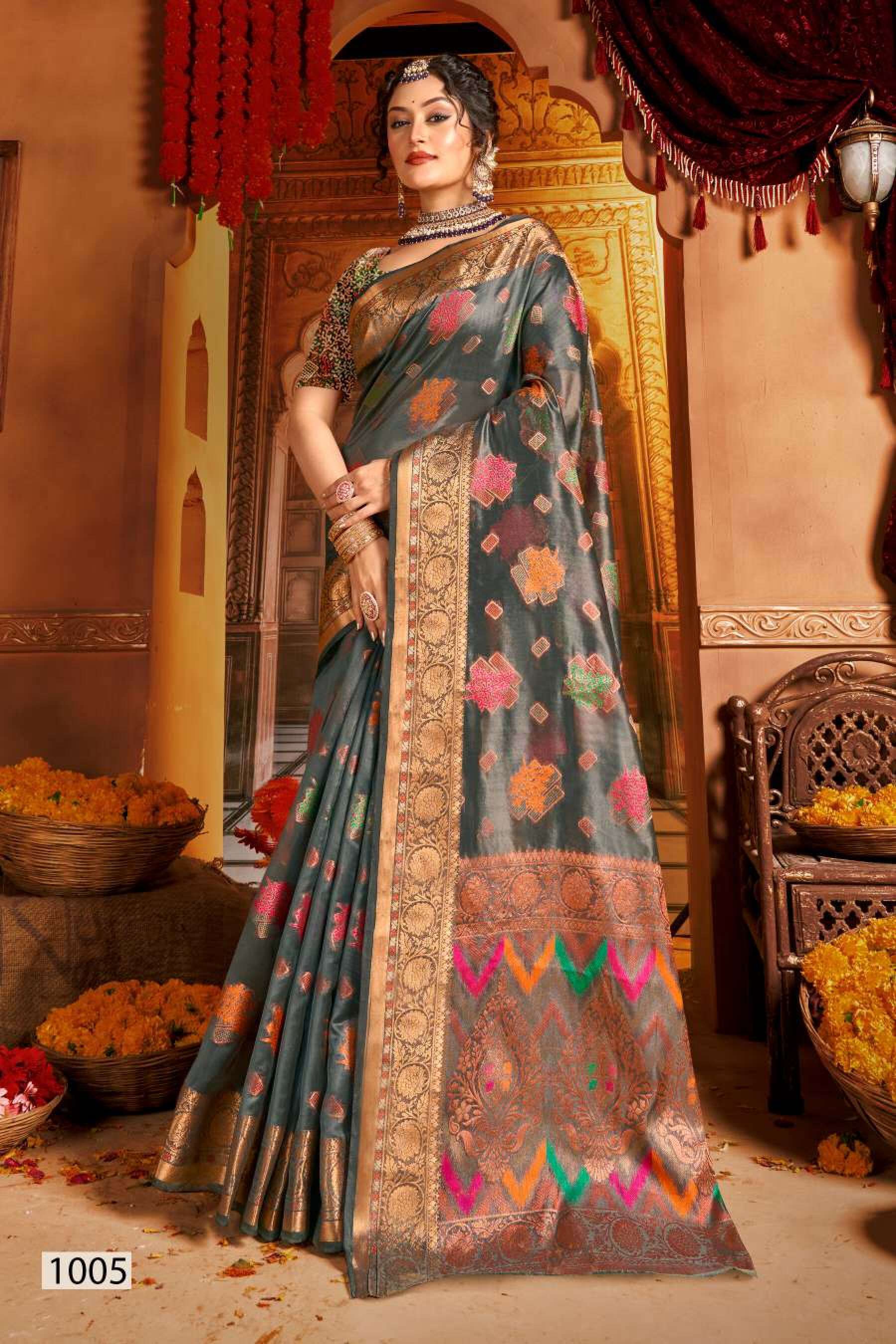 Saroj Mangalkamna Vol.4 Soft Organza With Weaving And Rich Pallu Surat saree manufacturer