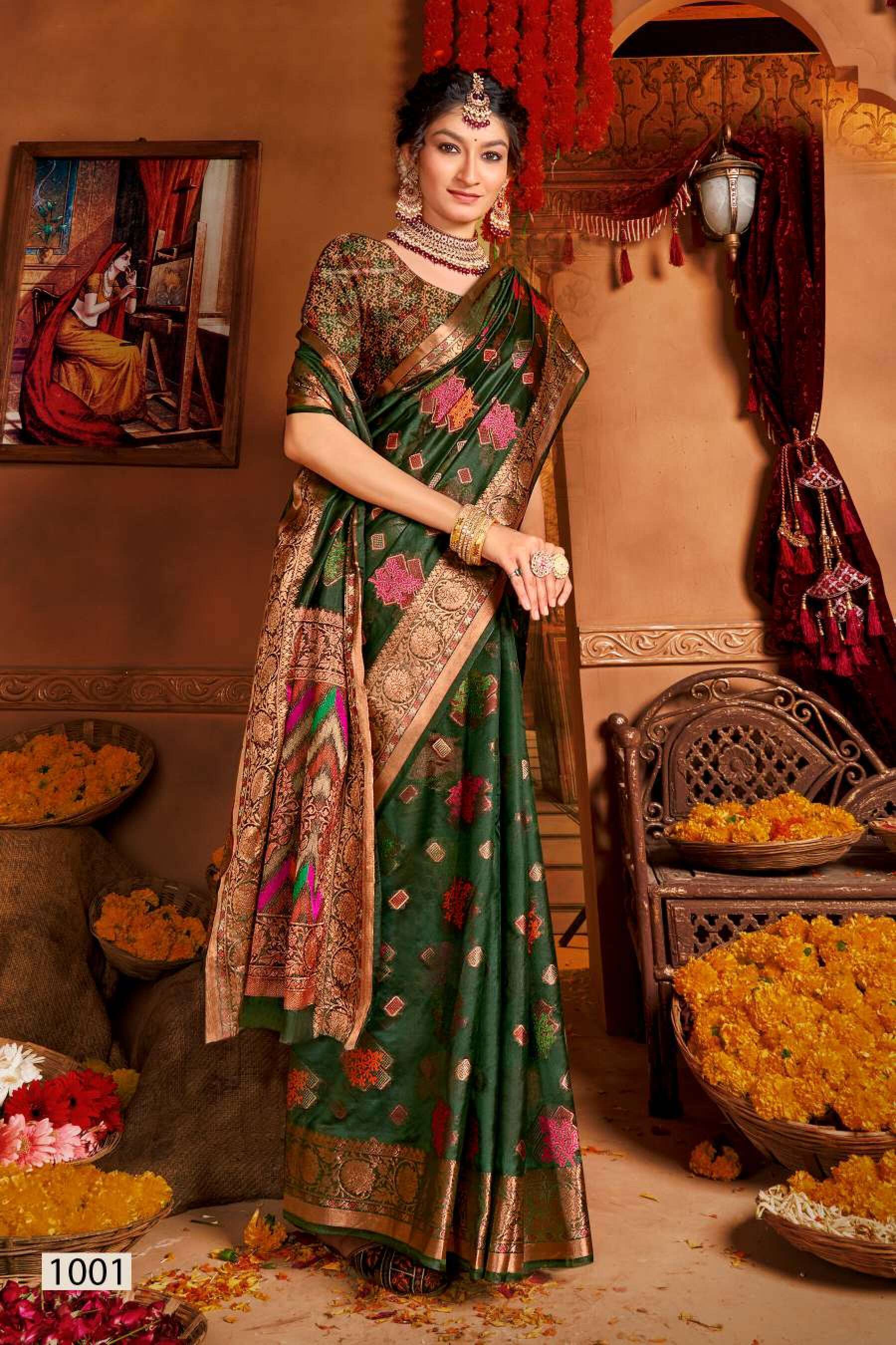 Saroj Mangalkamna Vol.4 Soft Organza With Weaving And Rich Pallu Surat saree manufacturer
