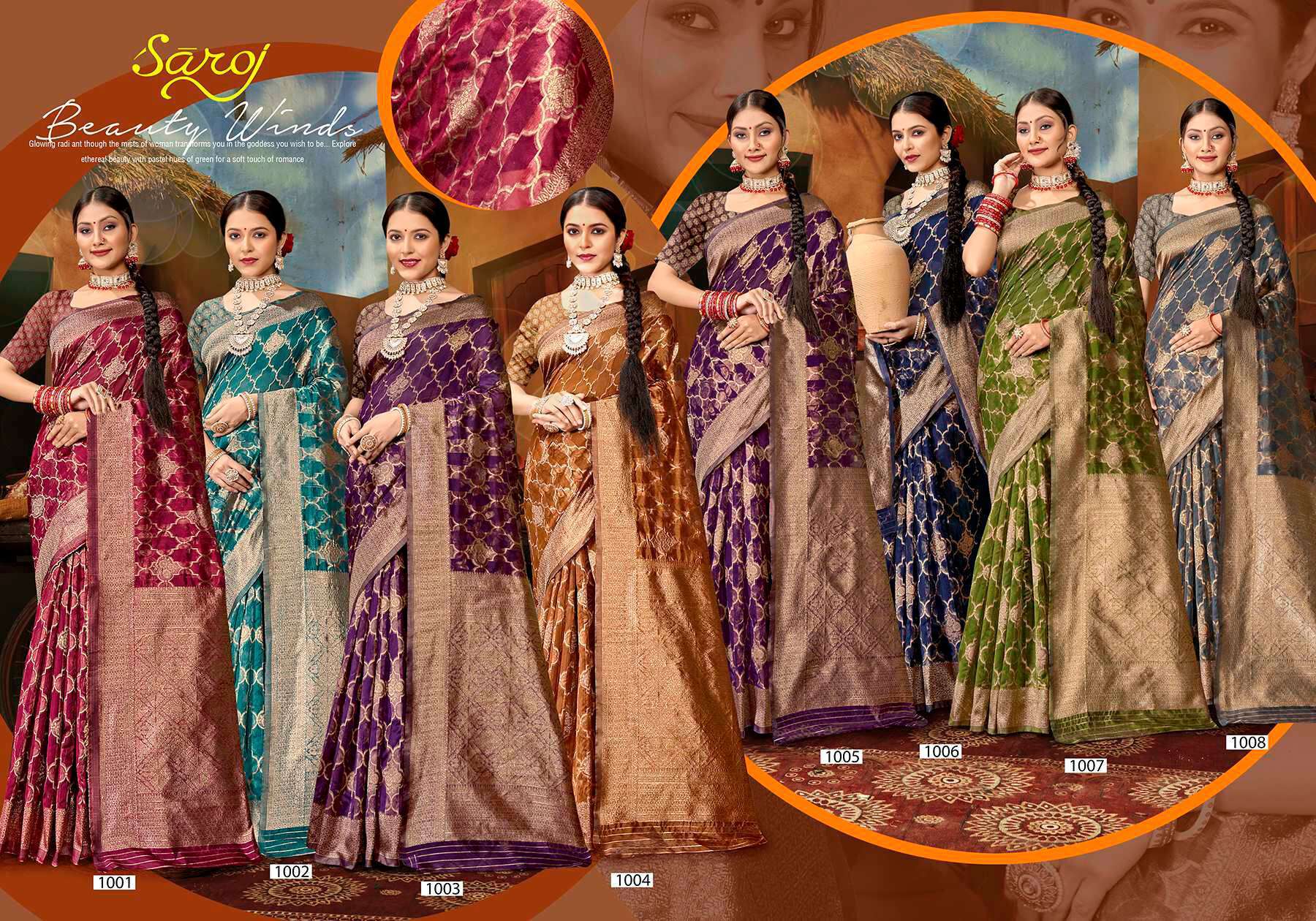 Saroj Sunaina Vol - 5 Organza Siilk Saree With Rich Pallu Surat sarees wholesale catalogue