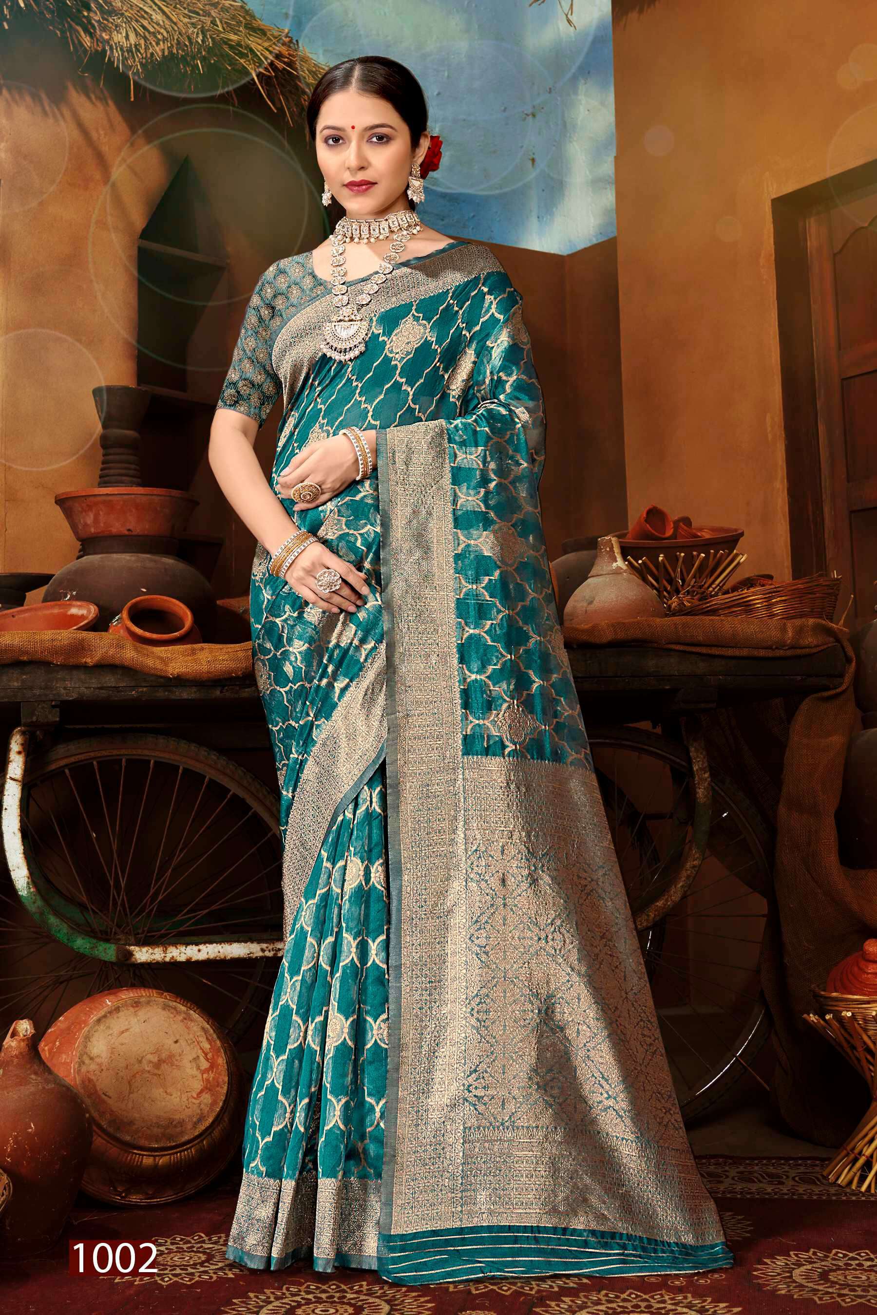 Saroj Sunaina Vol - 5 Organza Siilk Saree With Rich Pallu Surat sarees wholesale catalogue