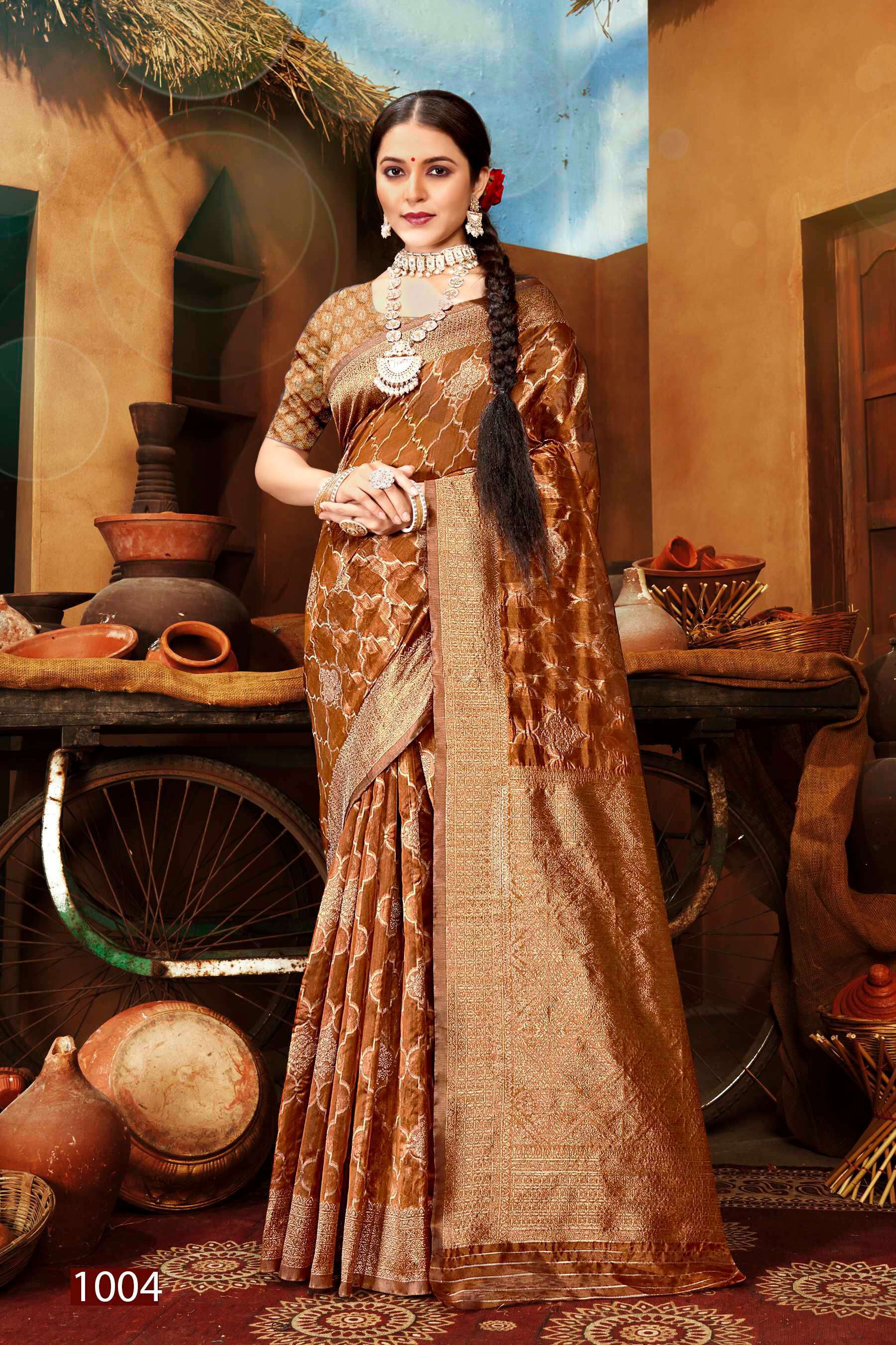 Saroj Sunaina Vol - 5 Organza Siilk Saree With Rich Pallu Surat sarees wholesale catalogue