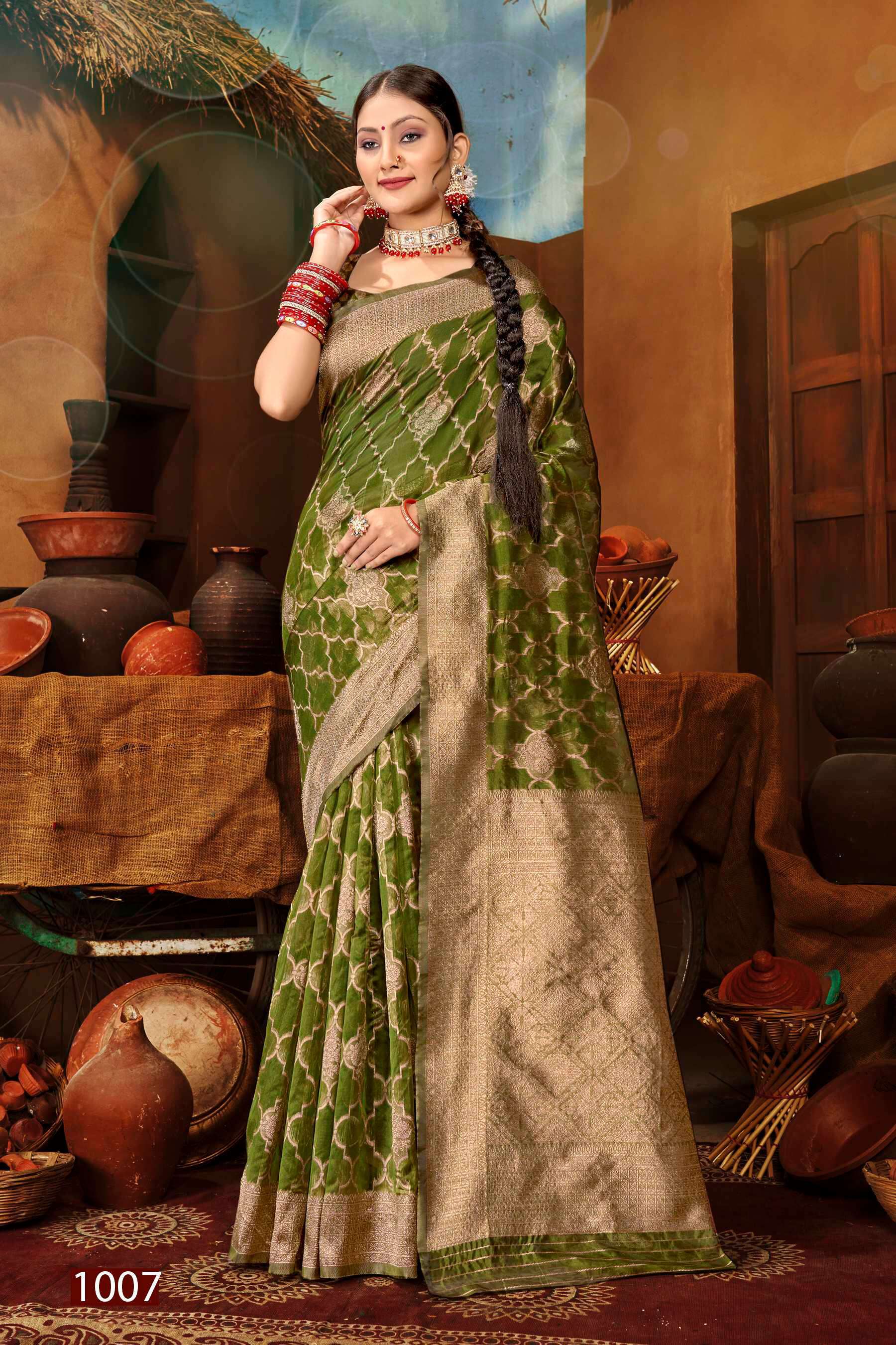 Saroj Sunaina Vol - 5 Organza Siilk Saree With Rich Pallu Surat sarees wholesale catalogue