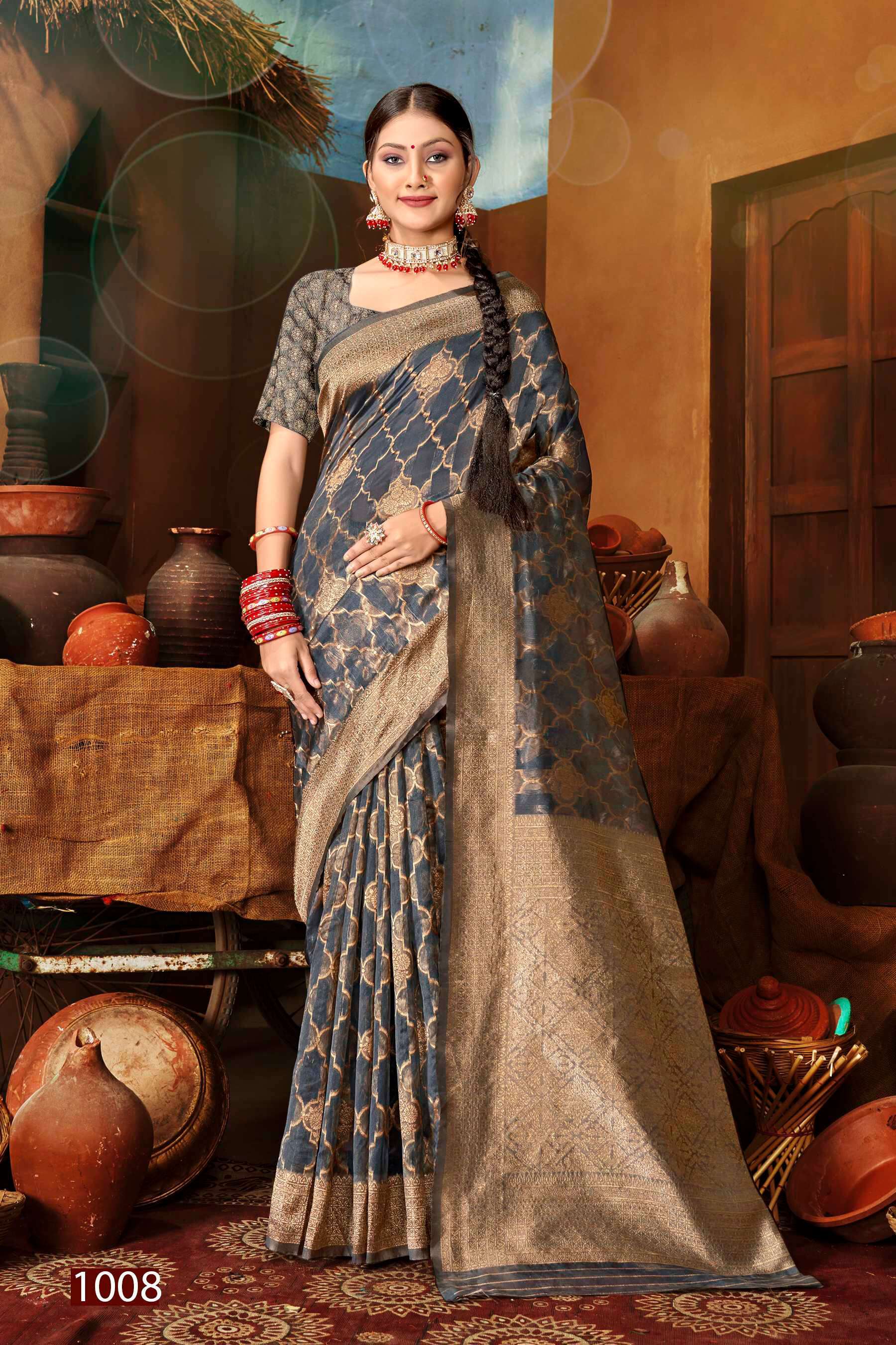 Saroj Sunaina Vol - 5 Organza Siilk Saree With Rich Pallu Surat sarees wholesale catalogue