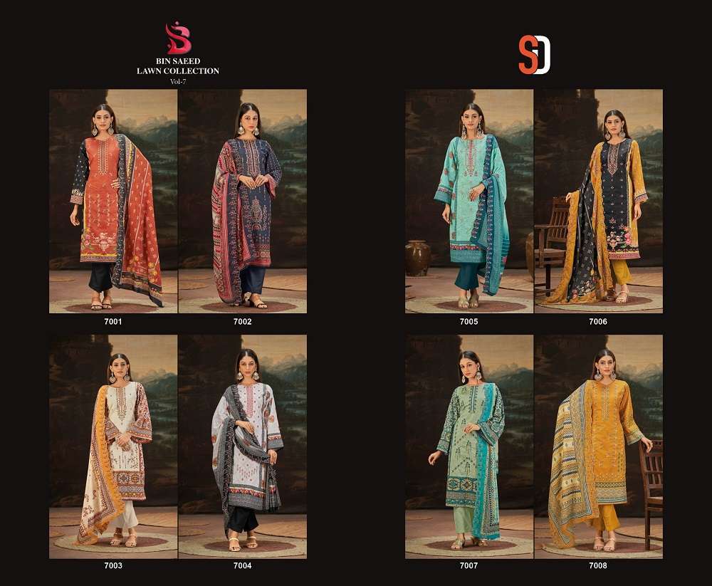 Shraddha Bin Saeed Vol 7 Pakistani unstitched salwar kameez