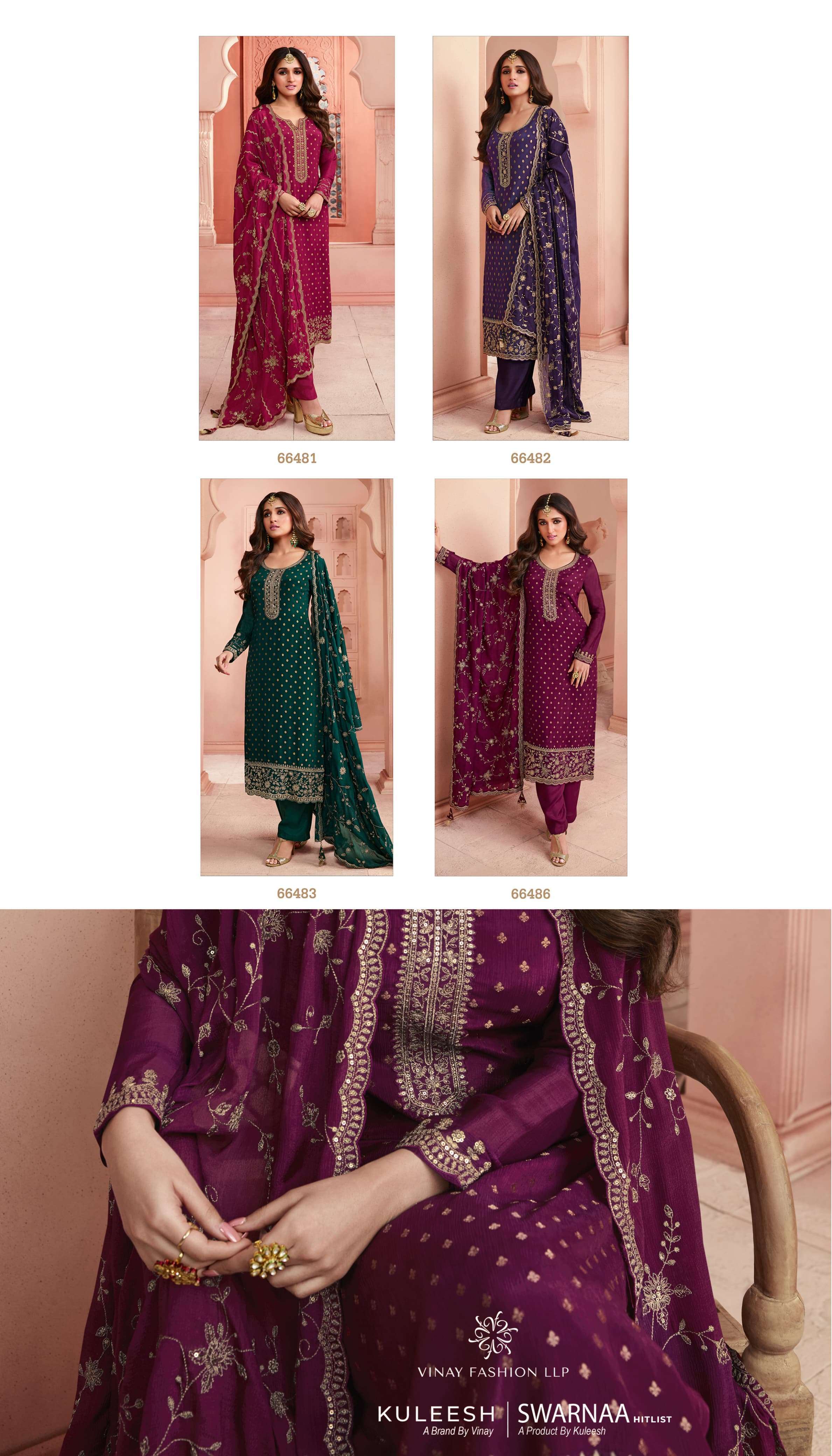 Vinay Kuleesh Swarnaa Hitlist Jacquard Embroidery Salwar Kameez Wholesale in Gujarat