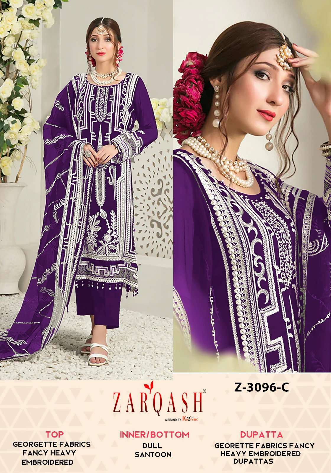 Zarqash Z 3096 A To D Pakistani suits with price in Ahmedabad