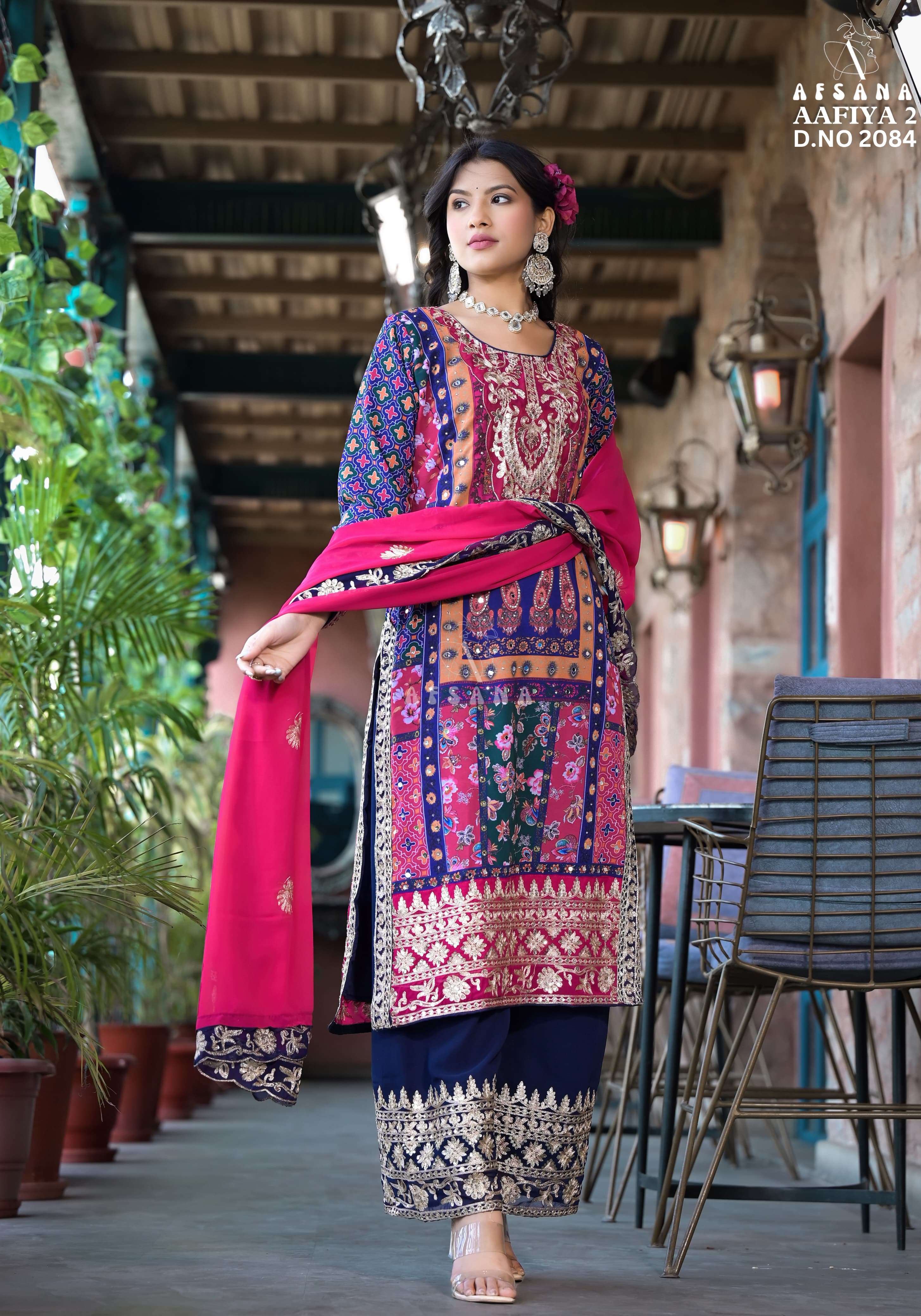 Afsana Aafiya Vol 2 Digital Printed Pakistani georgette suits wholesale in Delhi
