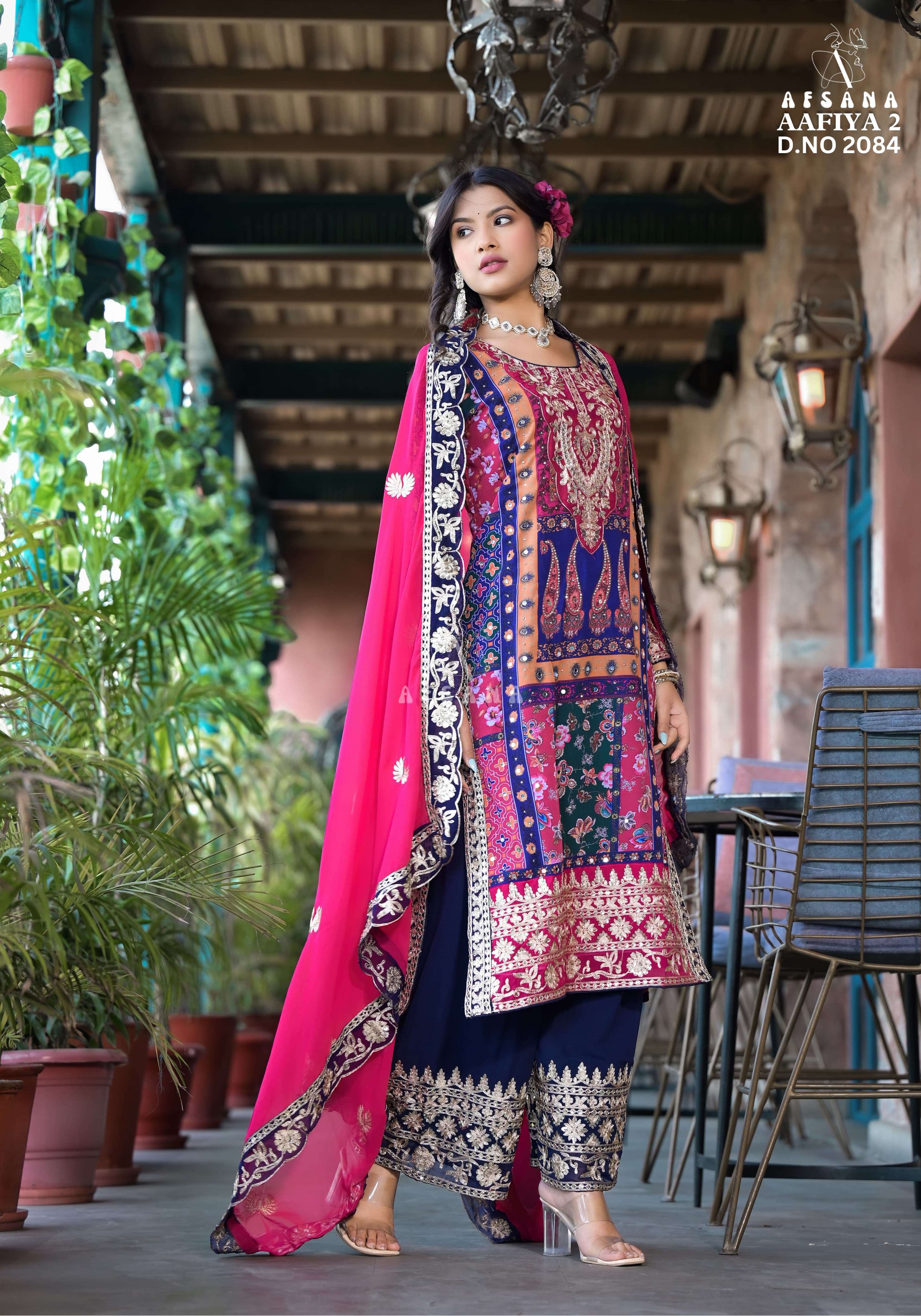 Afsana Aafiya Vol 2 Digital Printed Pakistani georgette suits wholesale in Delhi