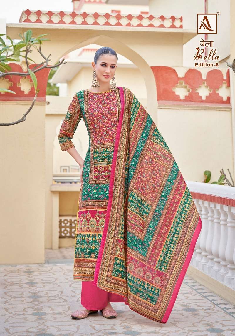 Alok Bella Edition 6 Maslin Designer  Unstitched dress materials