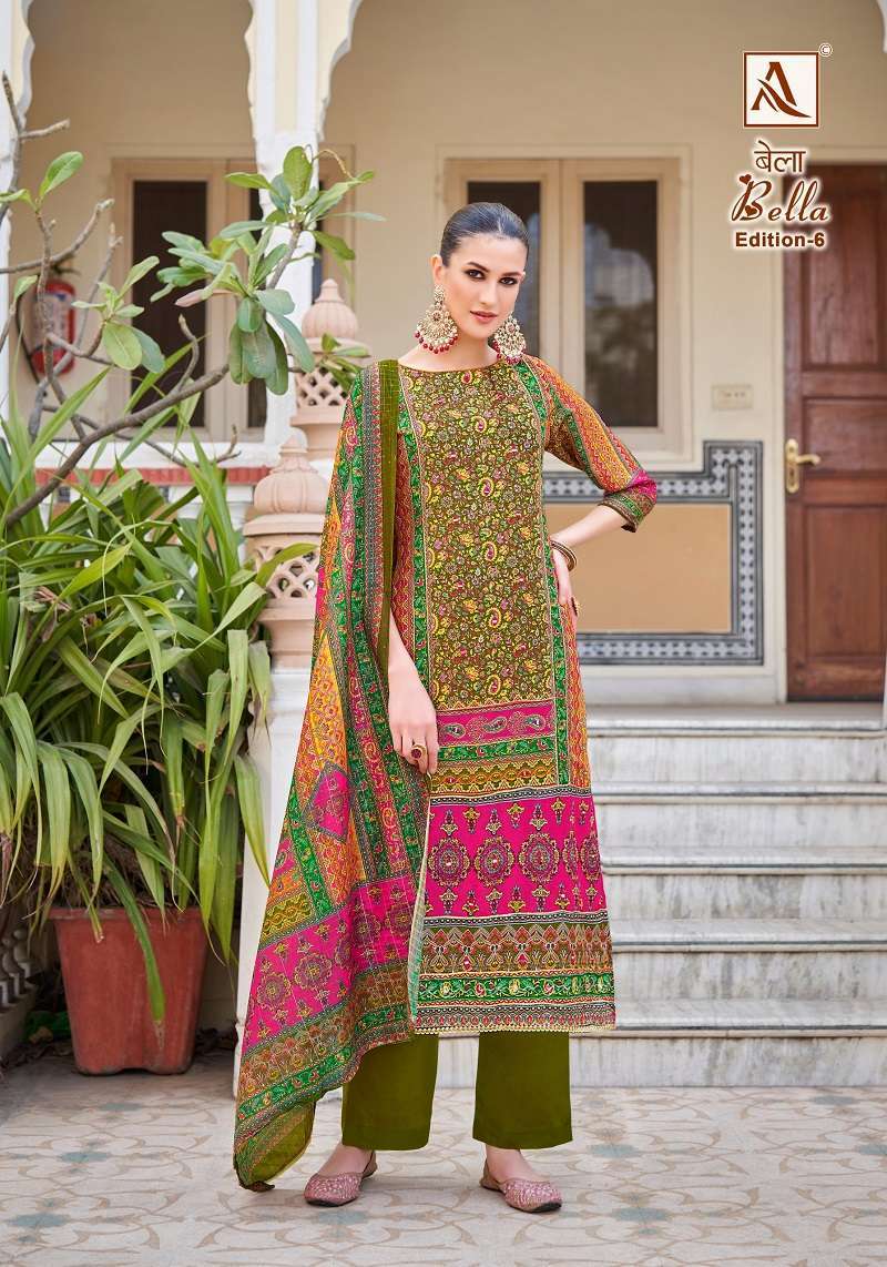 Alok Bella Edition 6 Maslin Designer  Unstitched dress materials